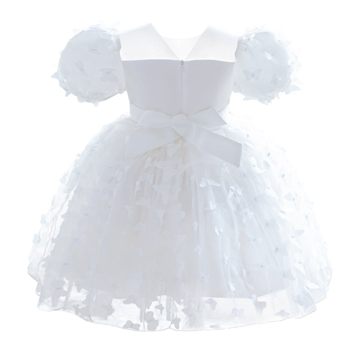 Puff Sleeve Applique Fit & Flare Dress