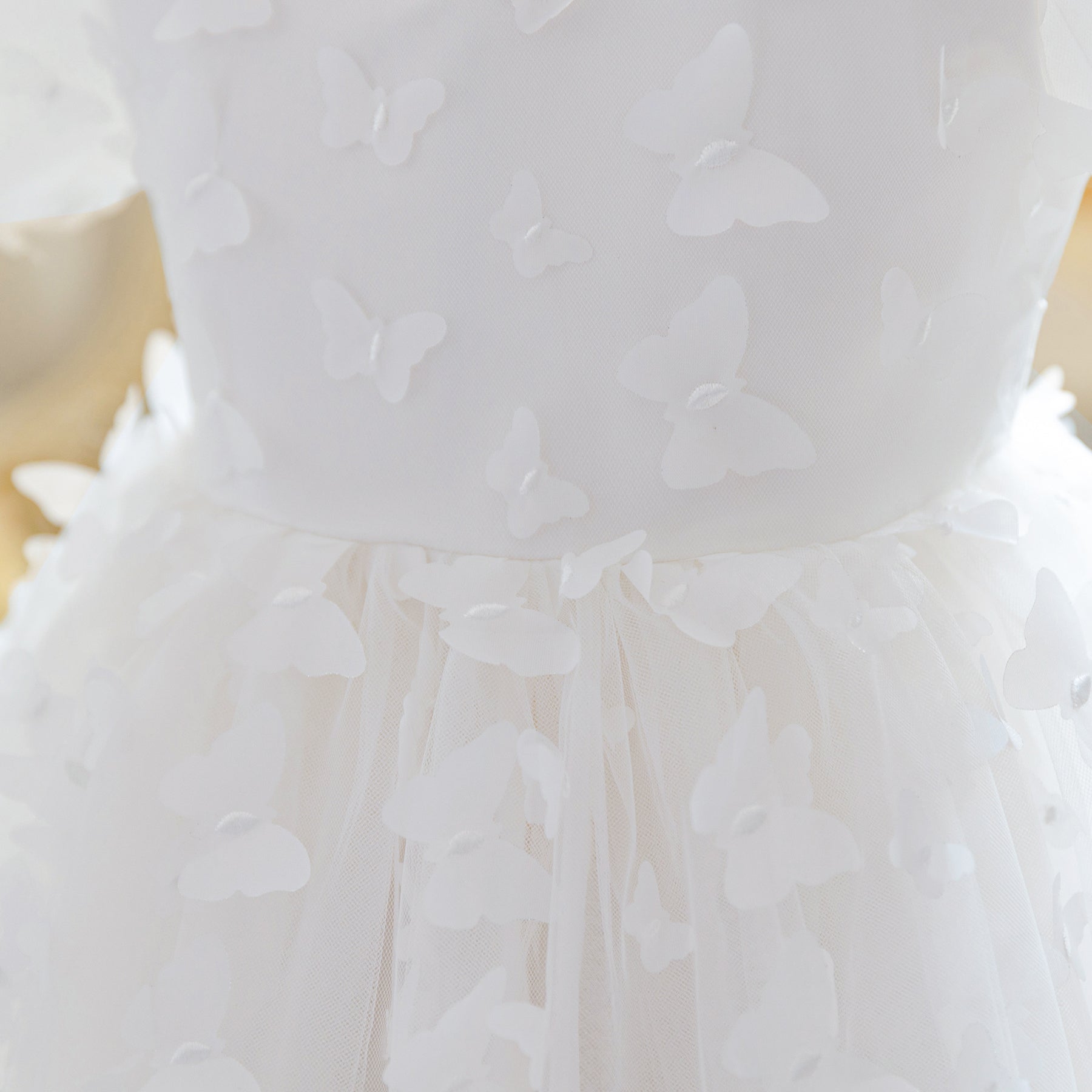 Puff Sleeve Applique Fit & Flare Dress
