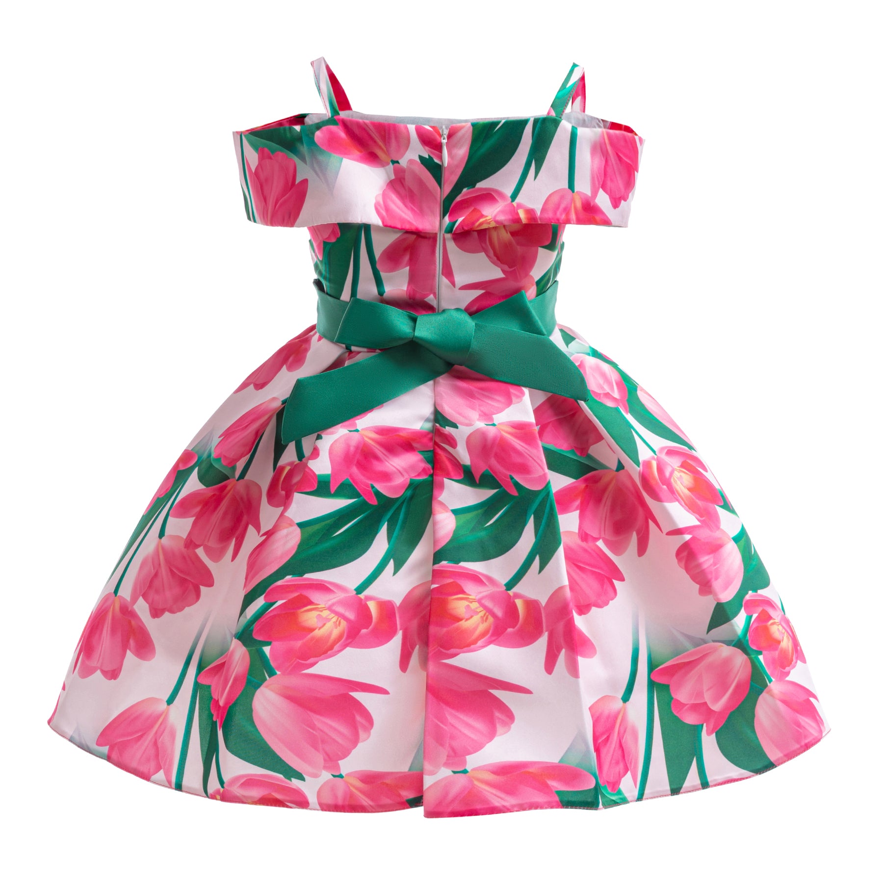 Floral Print Cold-Shoulder Fit & Flare Dress