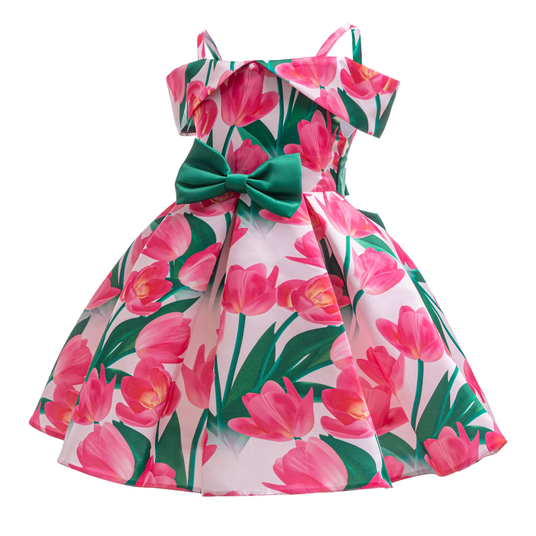 Floral Print Cold-Shoulder Fit & Flare Dress