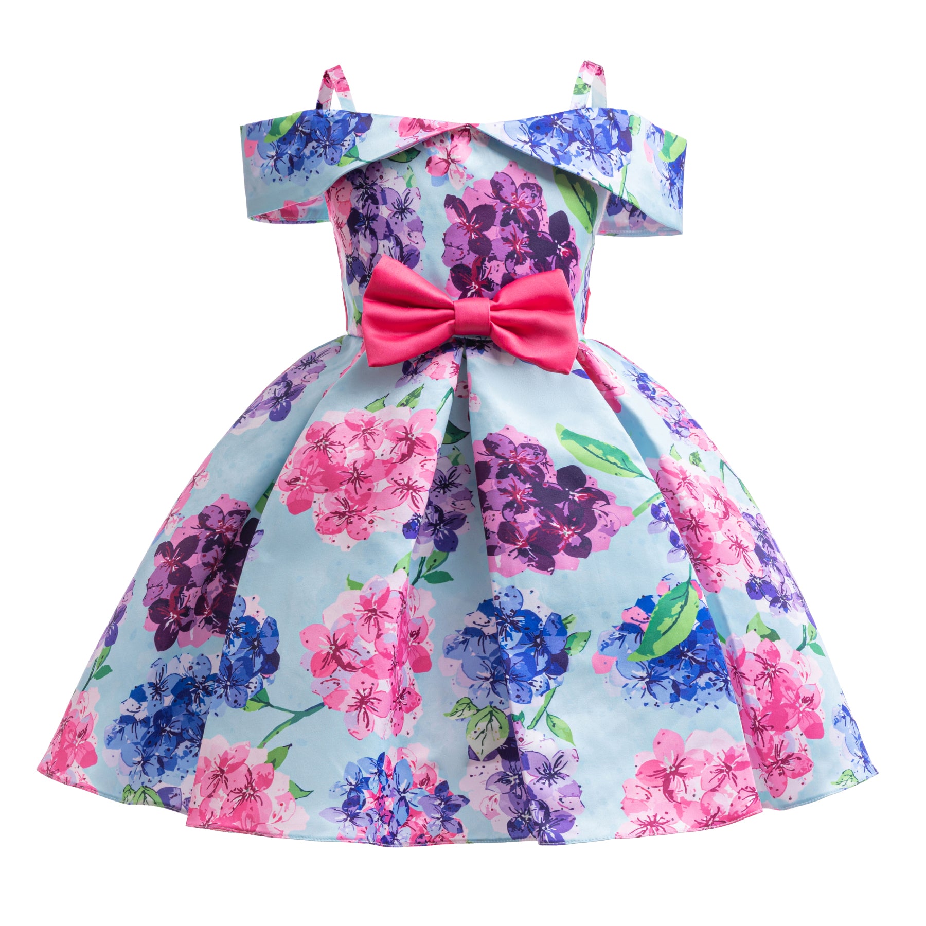 Floral Print Cold-Shoulder Fit & Flare Dress