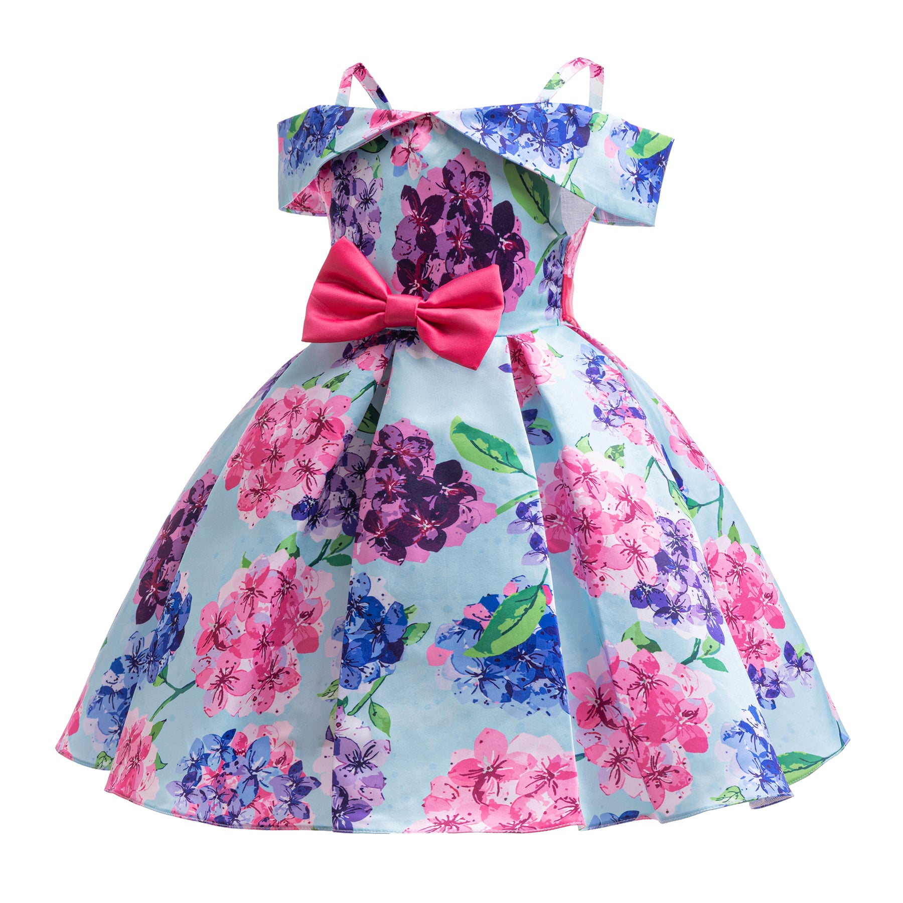 Floral Print Cold-Shoulder Fit & Flare Dress