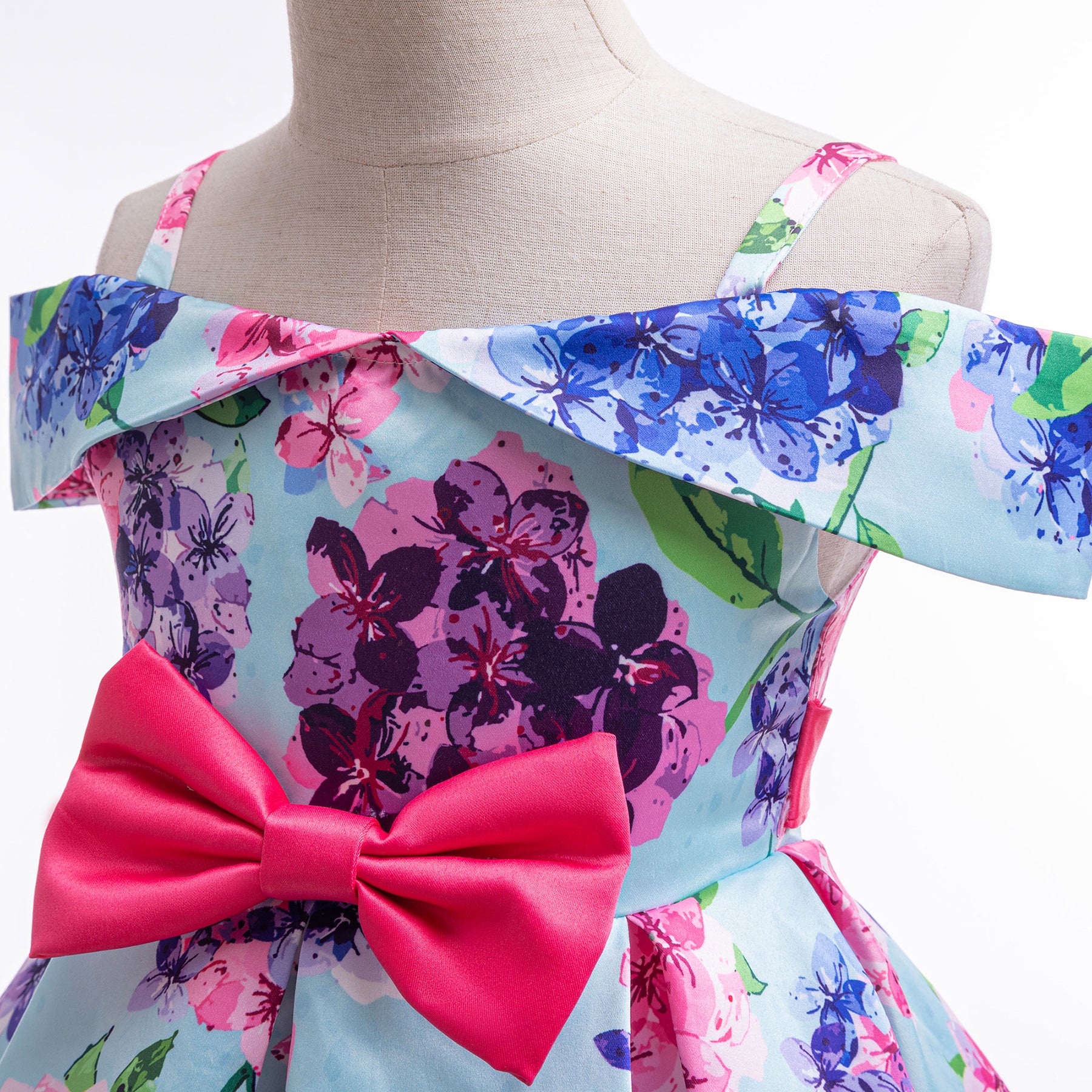 Floral Print Cold-Shoulder Fit & Flare Dress