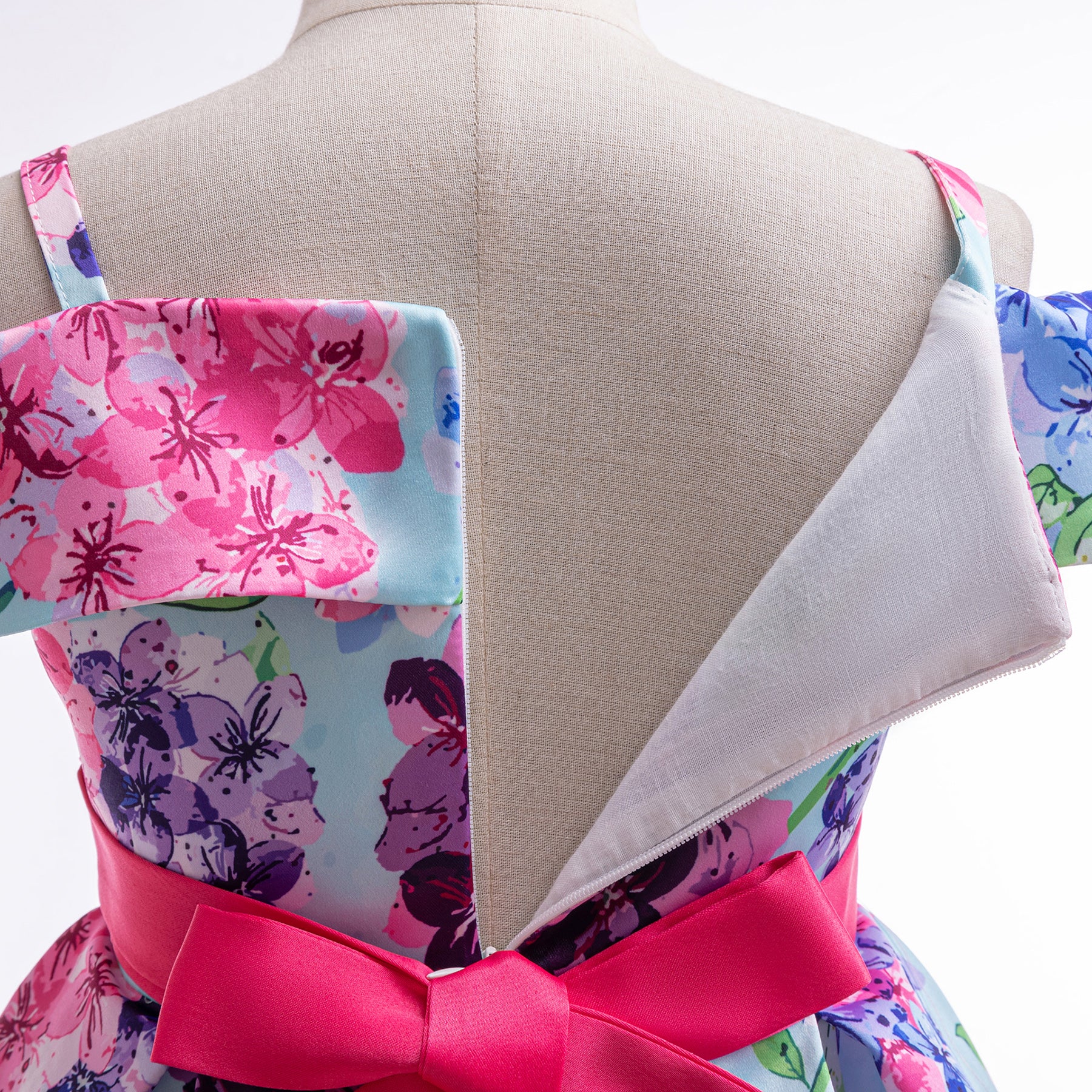 Floral Print Cold-Shoulder Fit & Flare Dress