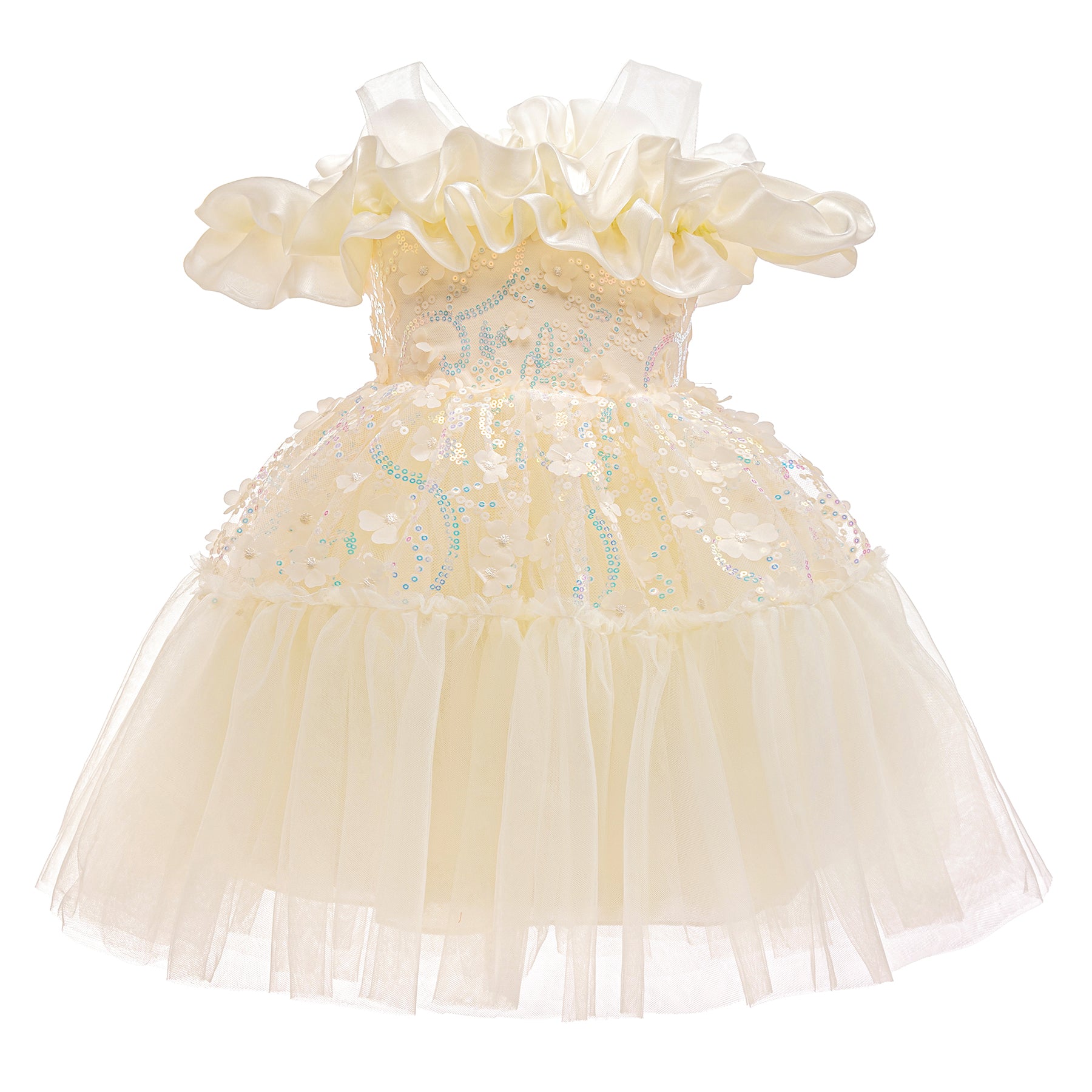 Girls Applique Balloon Dress