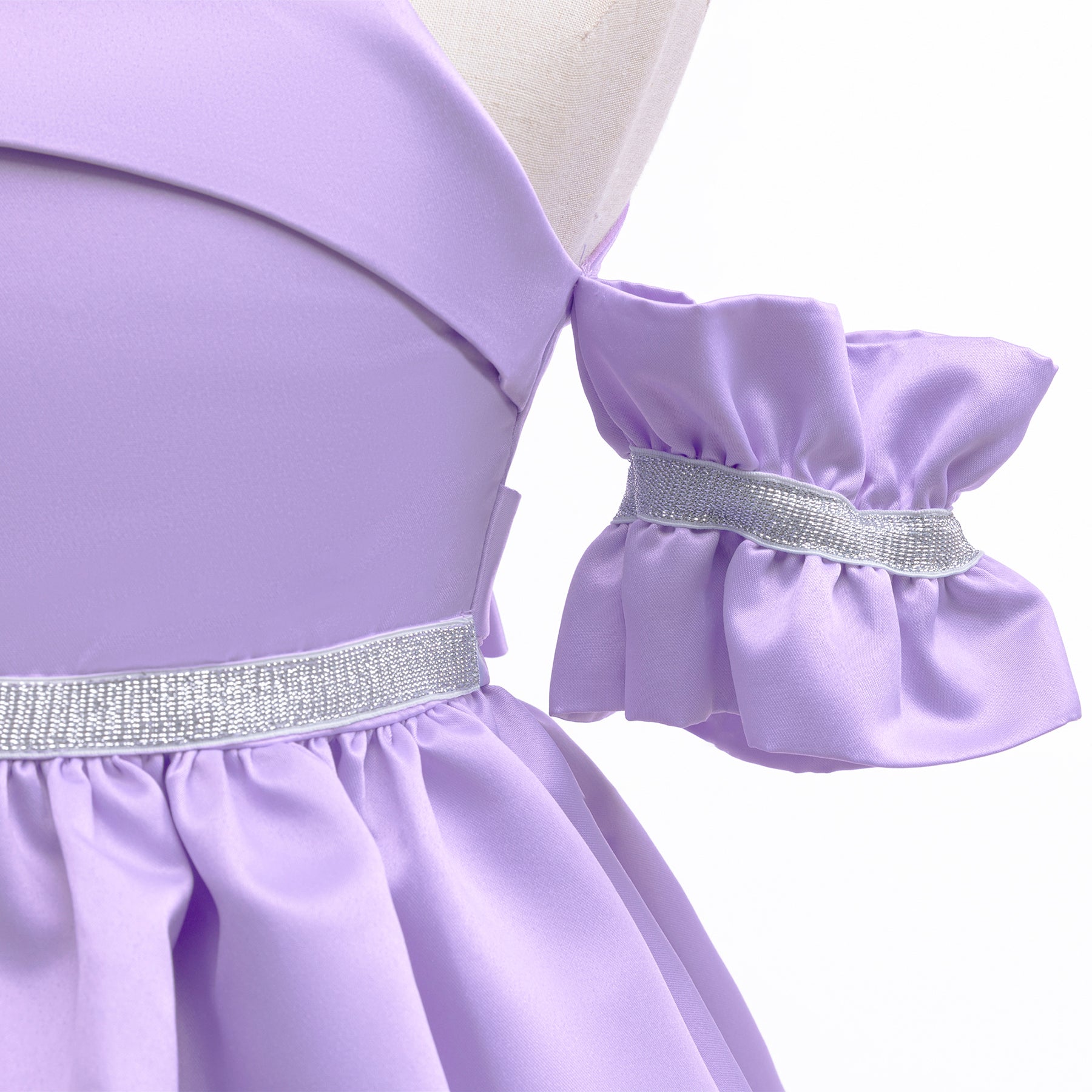 Girls Shoulder Straps Cold-Shoulder Sleeves Fit and Flare Dress
