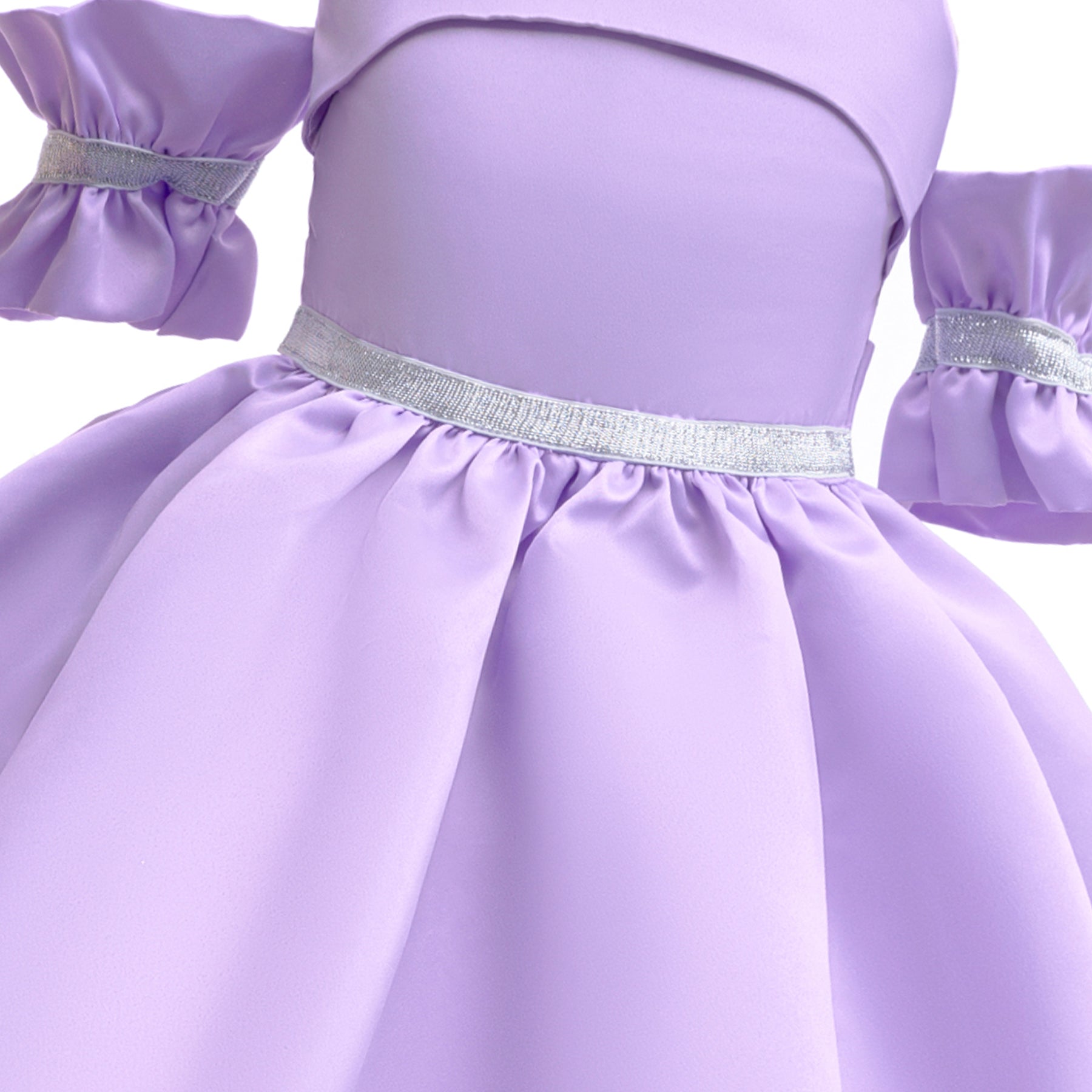 Girls Shoulder Straps Cold-Shoulder Sleeves Fit and Flare Dress