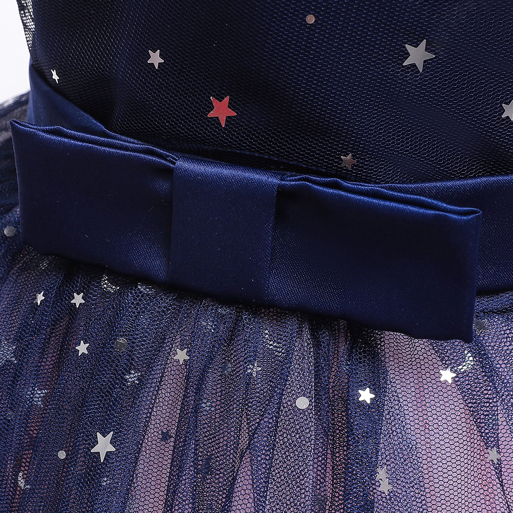 Girls Blue Embellished Balloon Party Dress