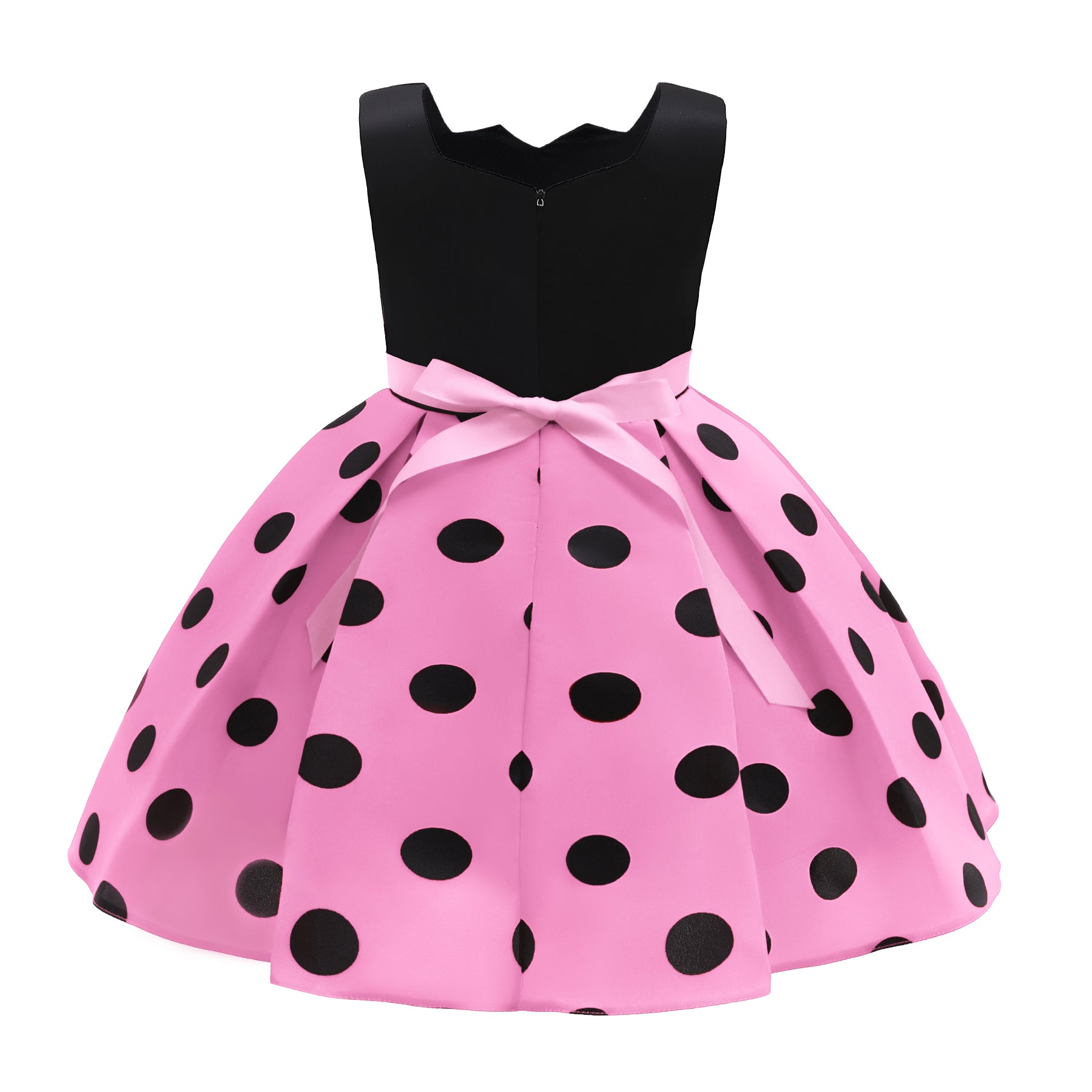 Pink Polka Dot Printed Fit & Flare Midi Dress