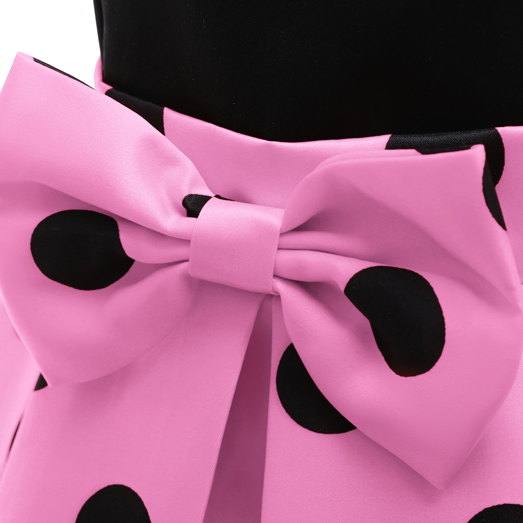 Pink Polka Dot Printed Fit & Flare Midi Dress