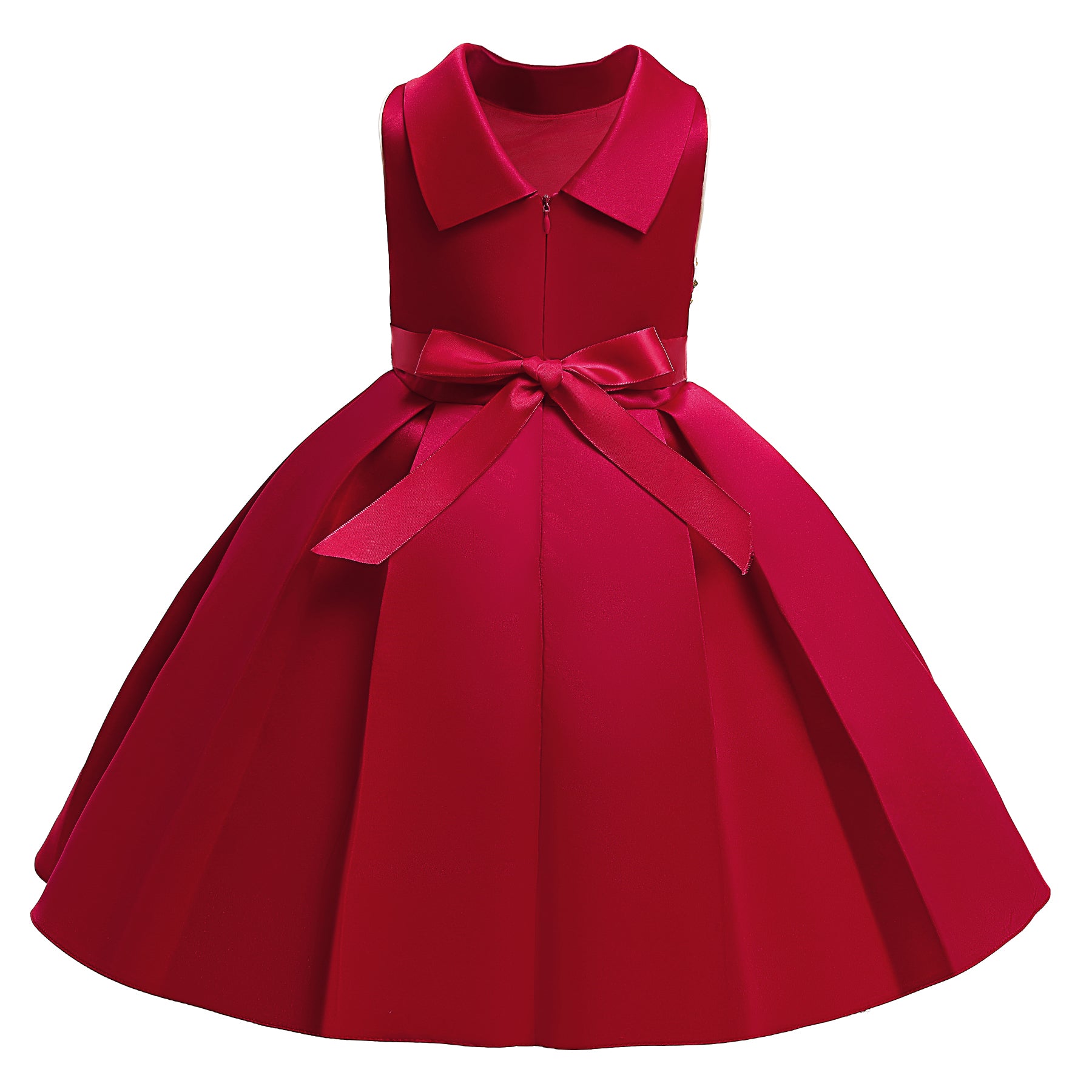 Girls Maroon Abstract Print Fit & Flare Maxi Dress
