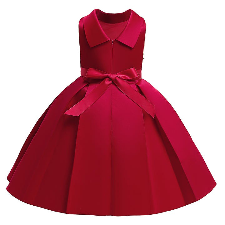 Girls Maroon Abstract Print Fit & Flare Maxi Dress