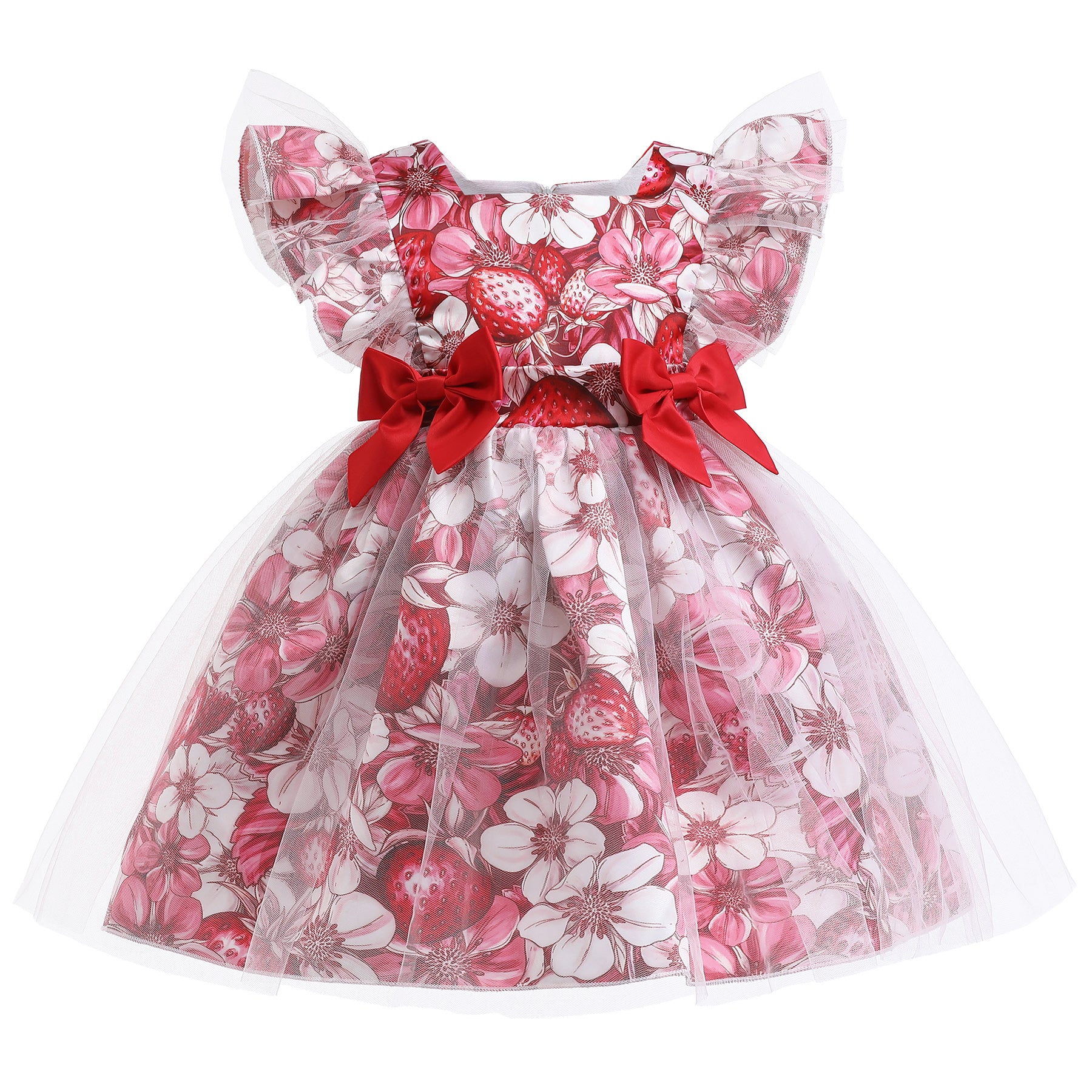 Floral Printed Flutter Sleeve Cotton Fit & Flare Dress