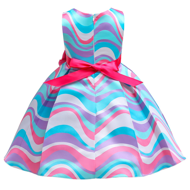 Girls Abstract Printed Fit & Flare Cotton Dress