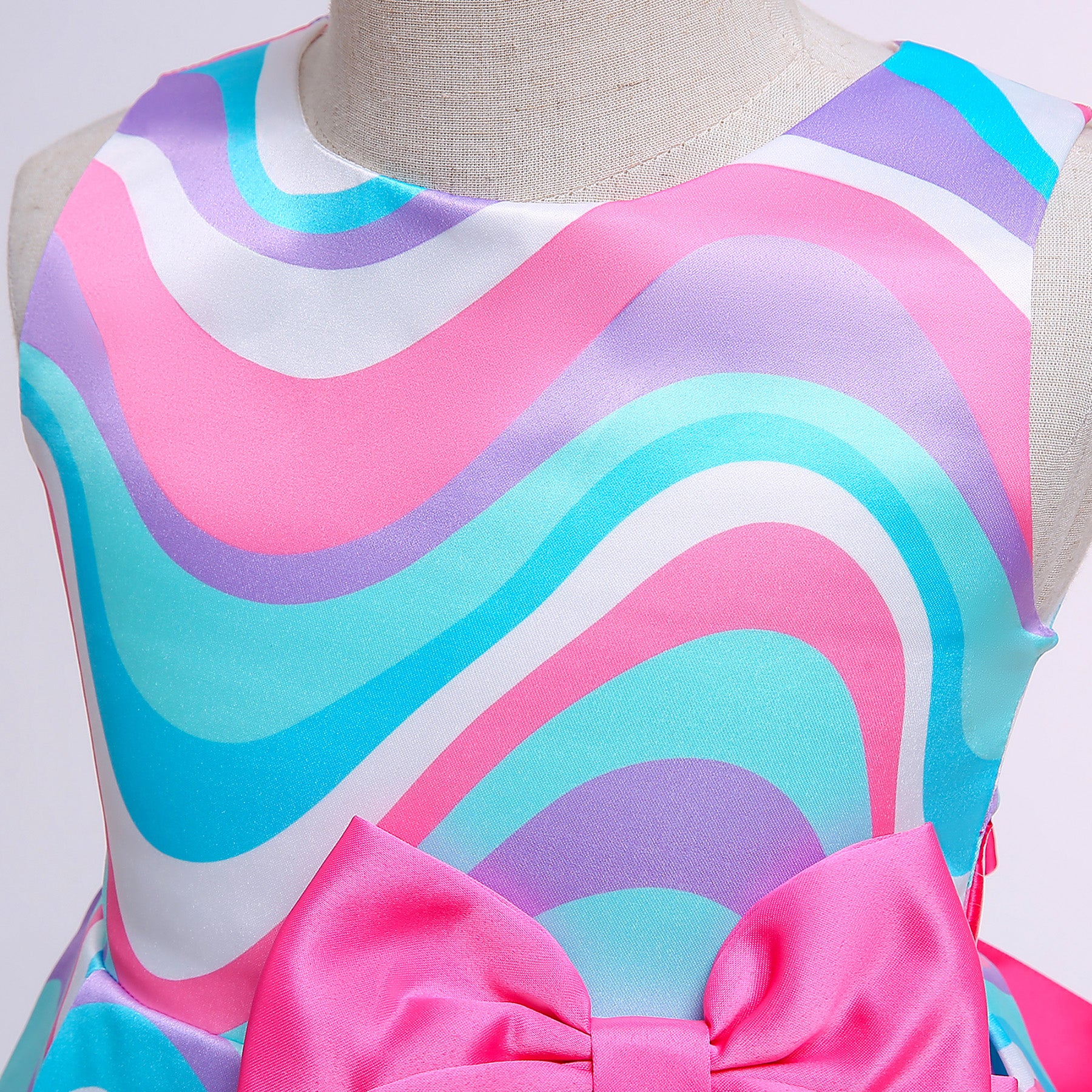 Girls Abstract Printed Fit & Flare Cotton Dress