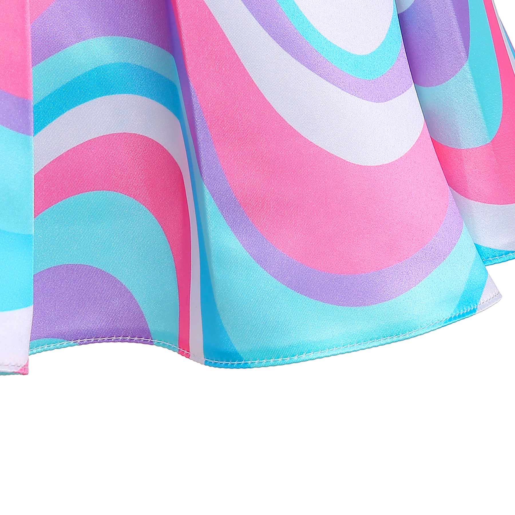 Girls Abstract Printed Fit & Flare Cotton Dress