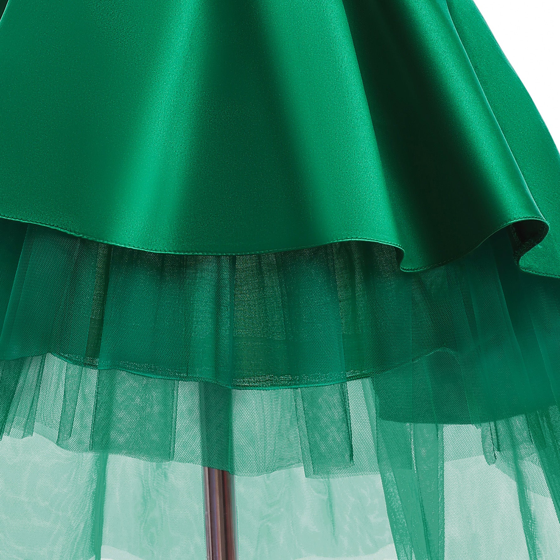 Green Floral Applique Fit & Flare Maxi Dress