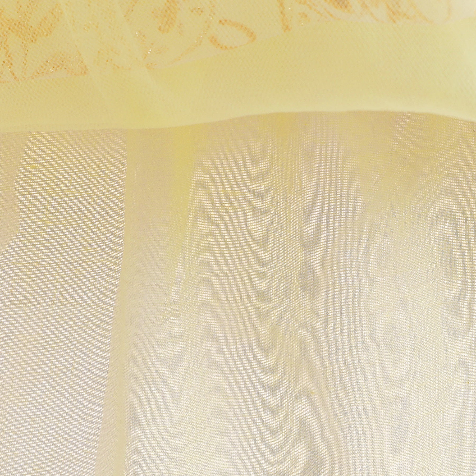 Girls Yellow Cotton Puff Sleeve Applique Fit & Flare Dress