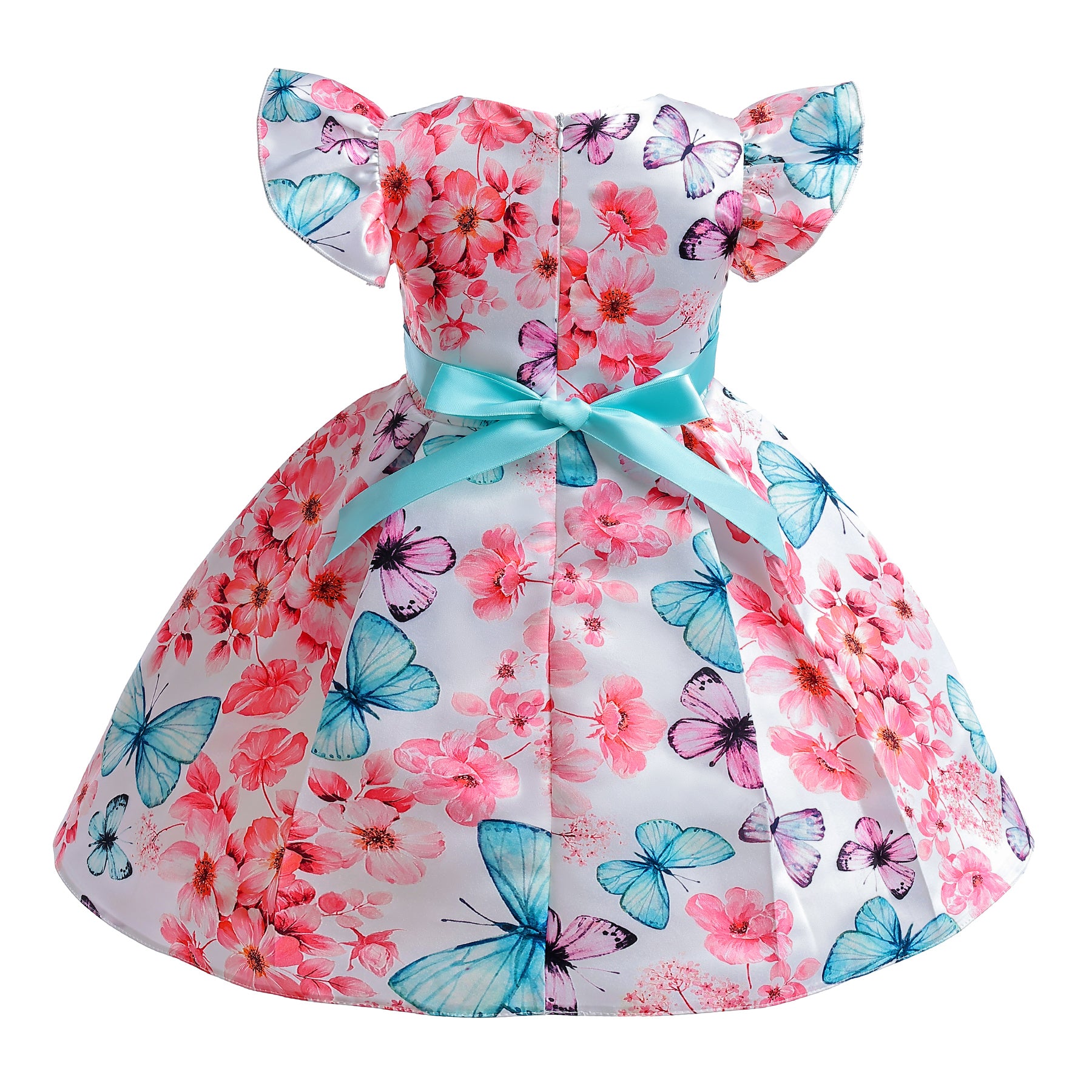 Girls Floral Printed Balloon Dress