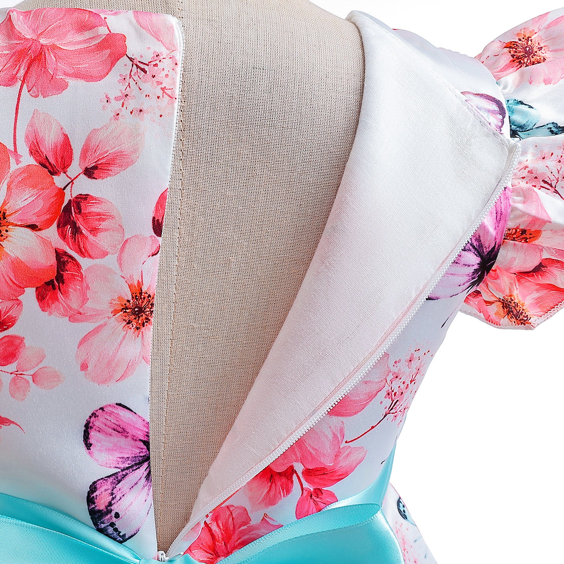 Girls Floral Printed Balloon Dress
