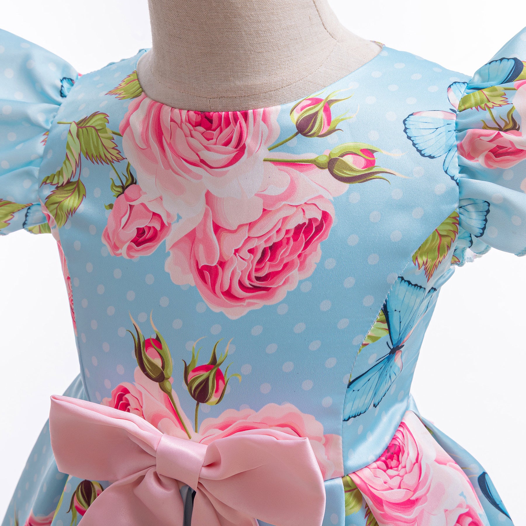 Floral Print Flutter Sleeve Fit & Flare Dress