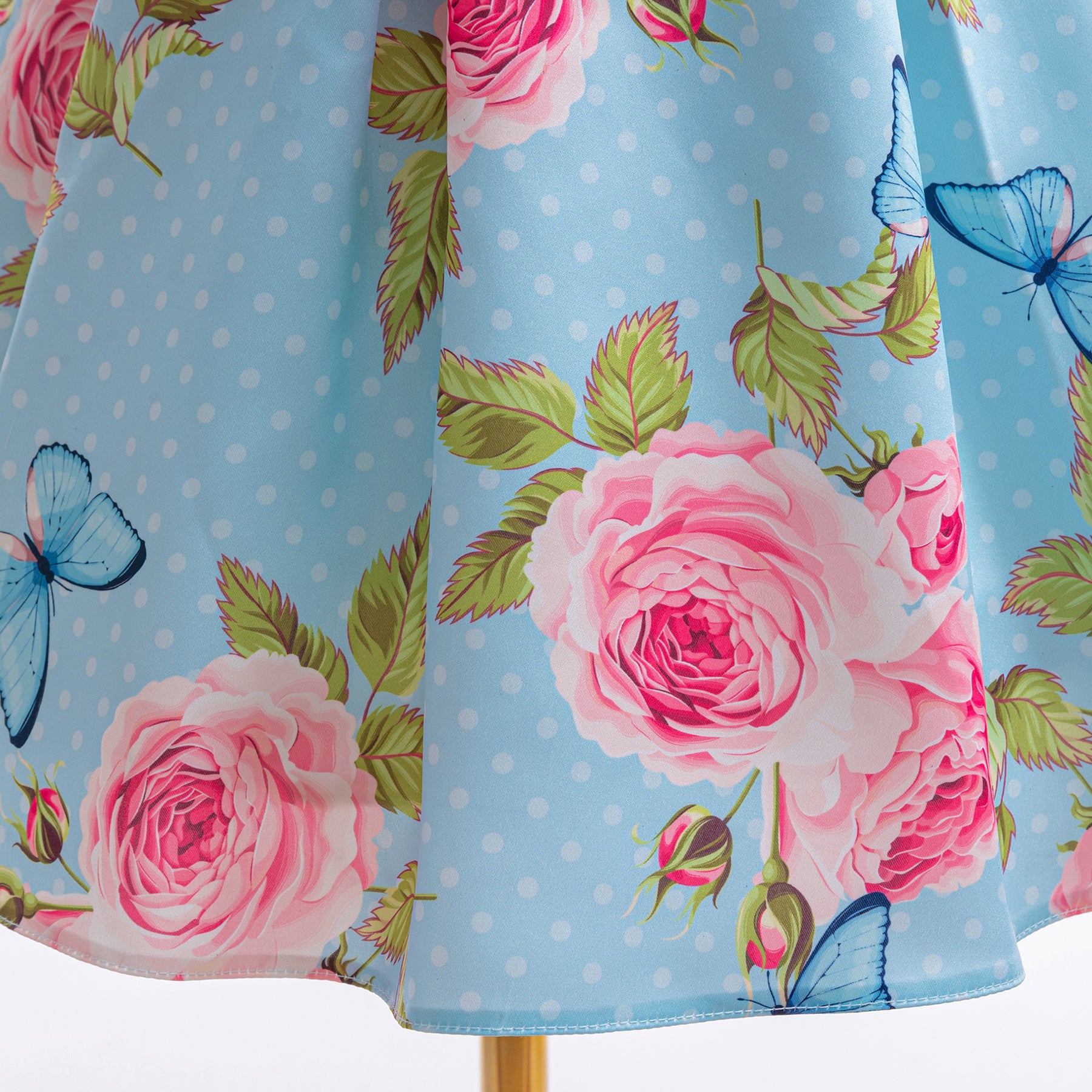 Floral Print Flutter Sleeve Fit & Flare Dress