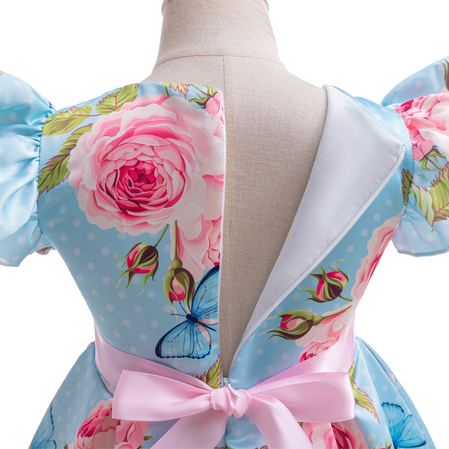 Floral Print Flutter Sleeve Fit & Flare Dress