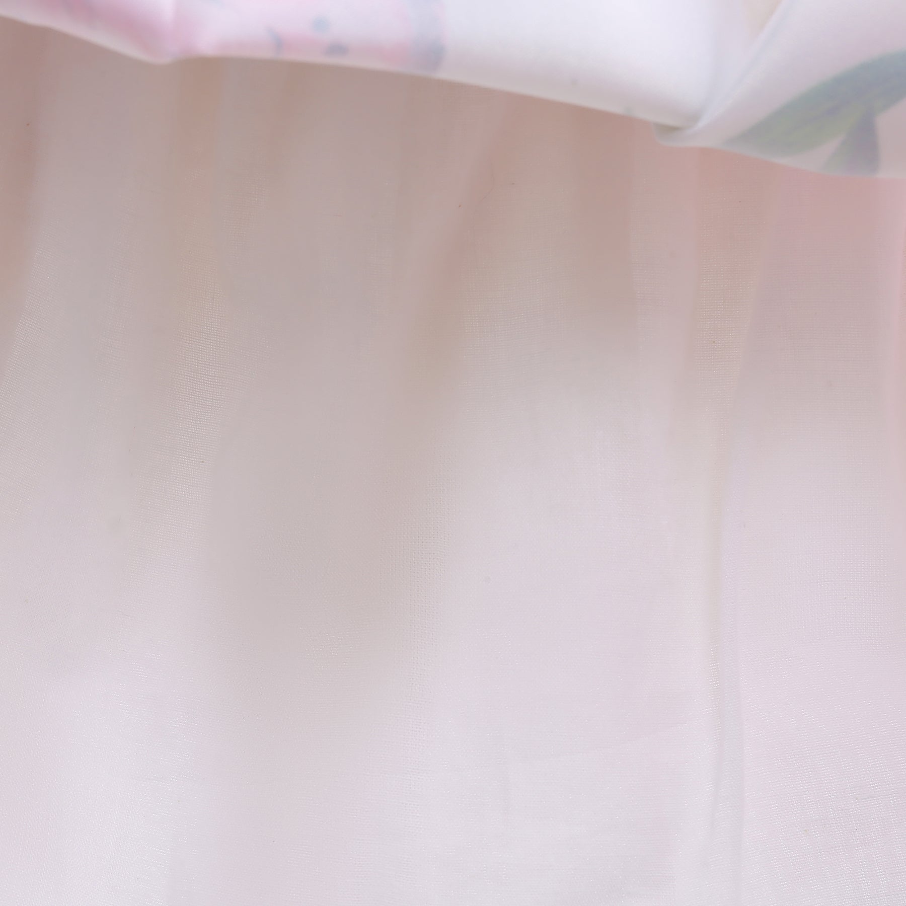 Girls Pink & White Floral Printed Balloon Dress