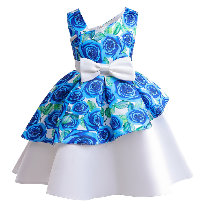 Girls Floral Printed Fit & Flare Dress