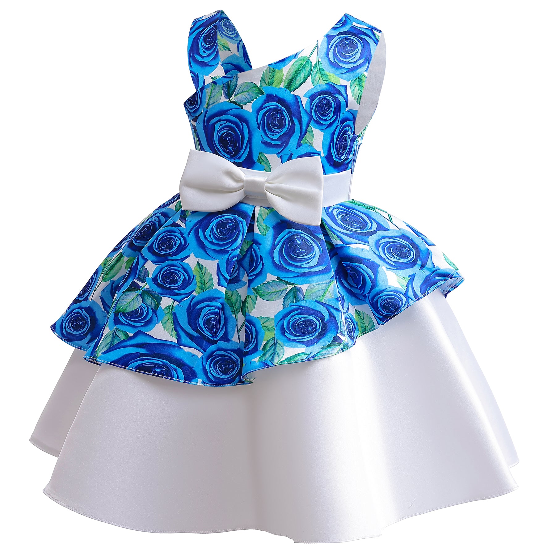 Girls Floral Printed Fit & Flare Dress
