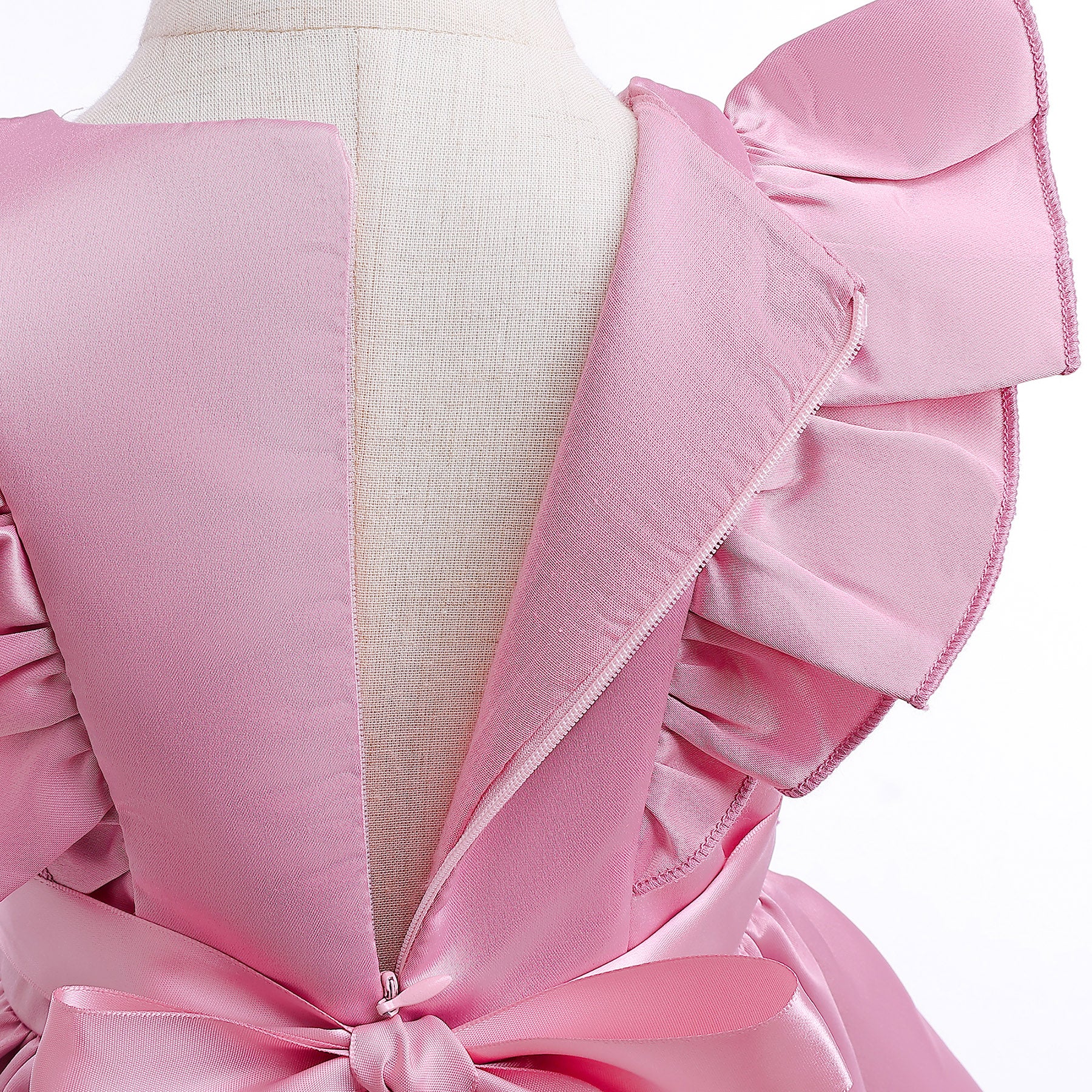 Girls Pink Ruffles Fit & Flare Cotton Dress
