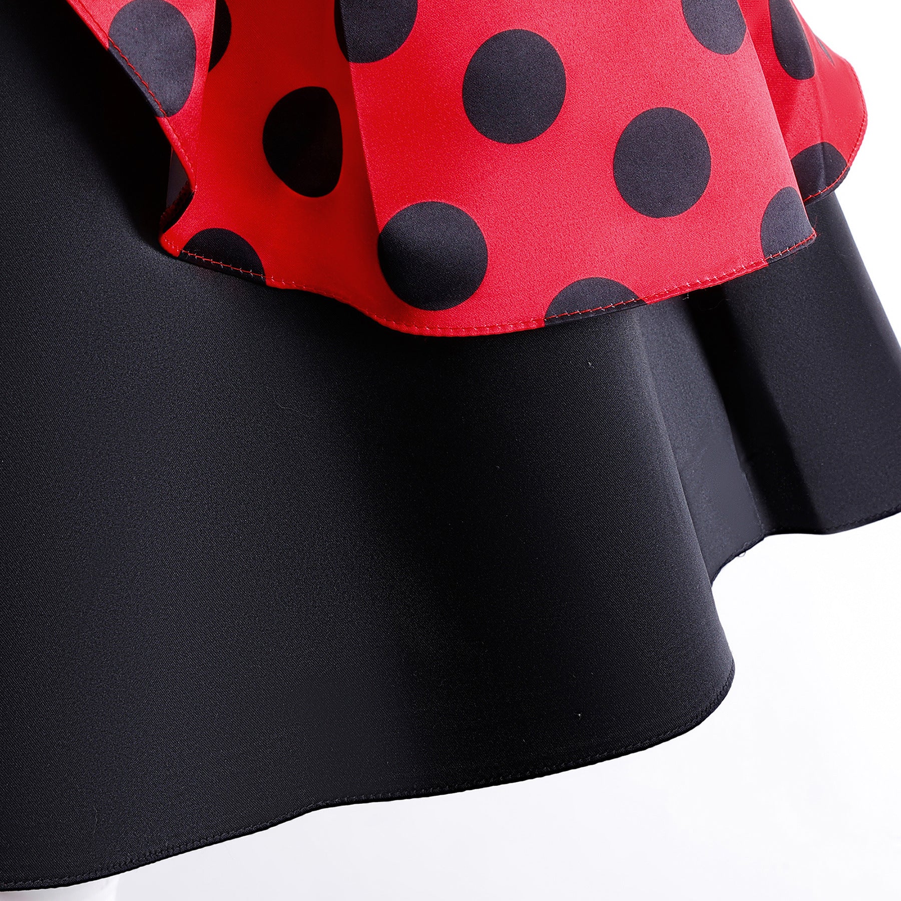 Black Girls Polka Dot Print Puff Sleeve Fit and Flare Dress