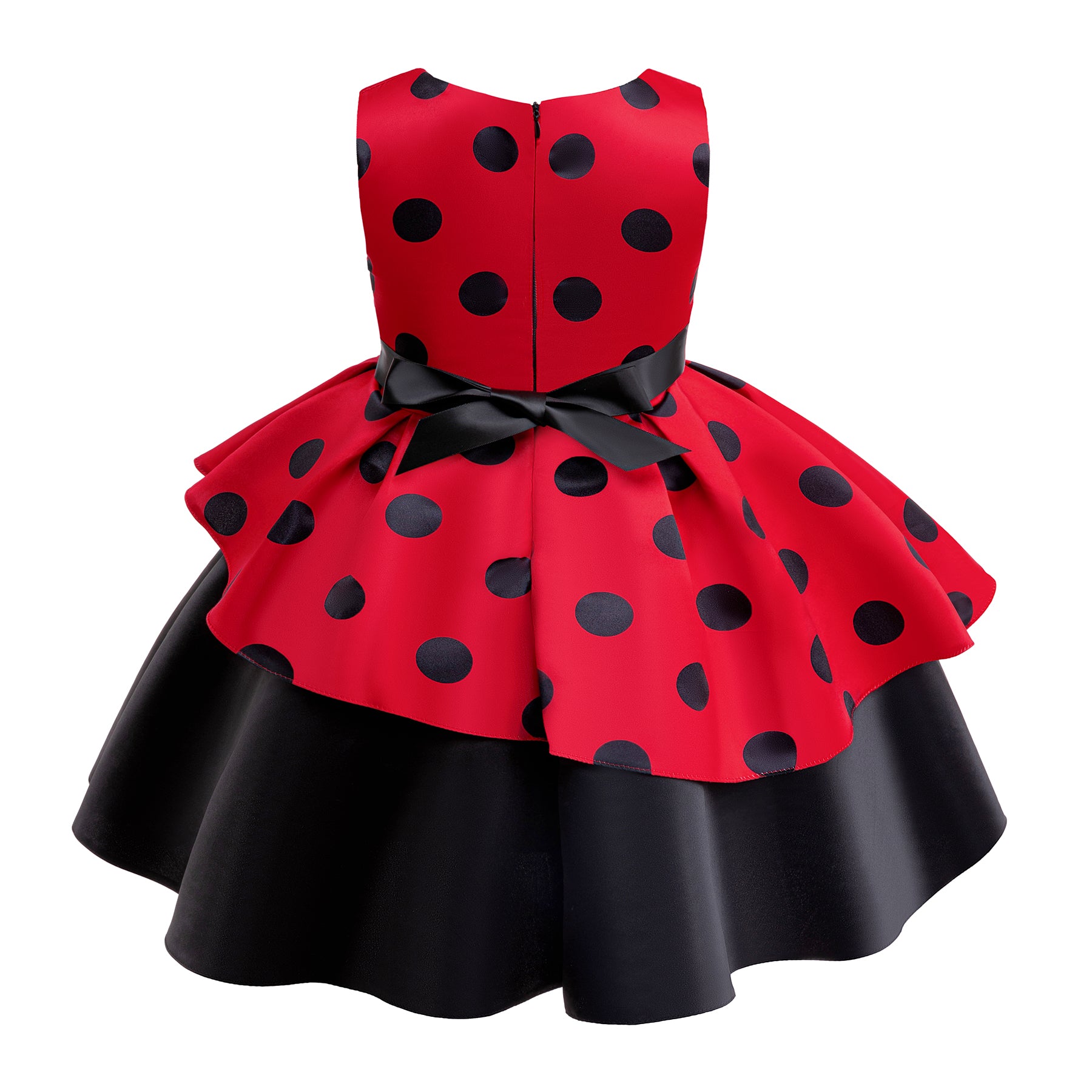 Girls Polka Dot Printed Balloon Dress