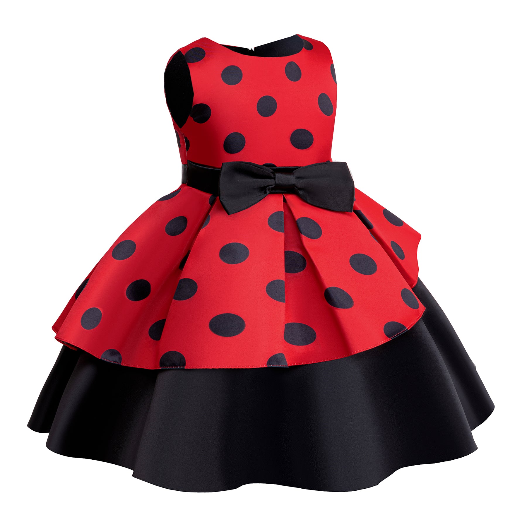 Girls Polka Dot Printed Balloon Dress