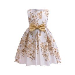 Girls Floral Printed Fit & Flare Midi Dress