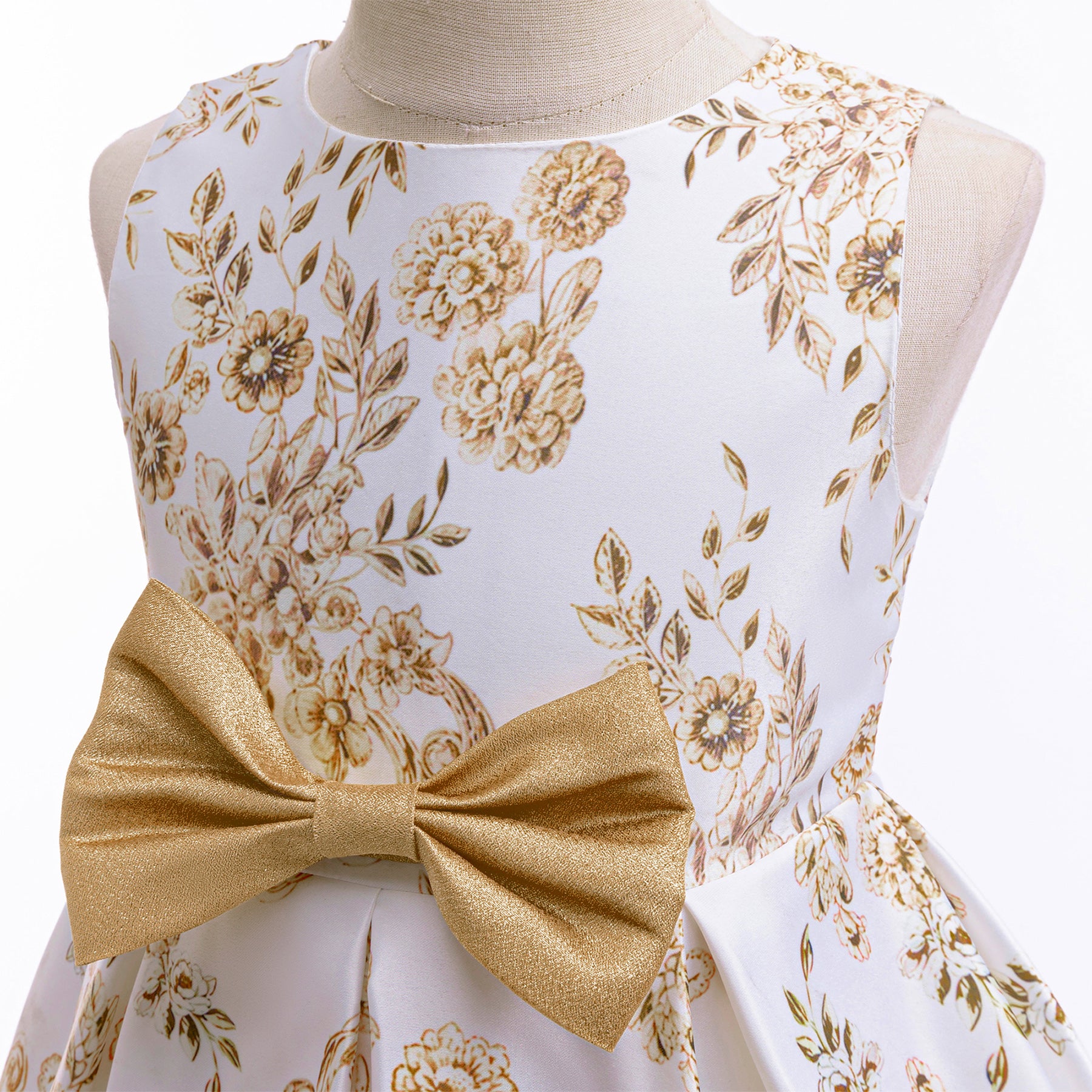 Girls Floral Printed Fit & Flare Midi Dress