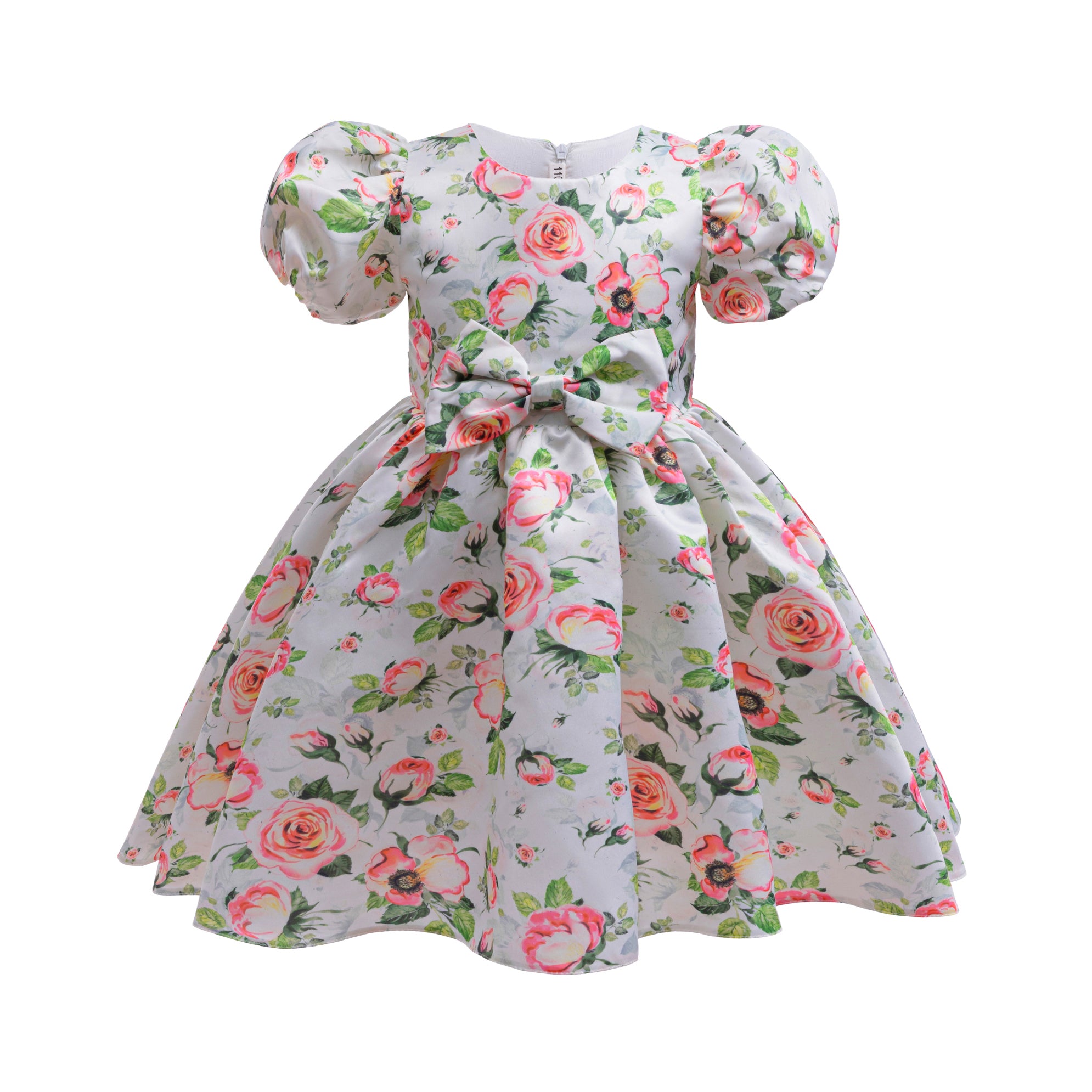 Girls Floral Print Fit & Flare Midi Dress