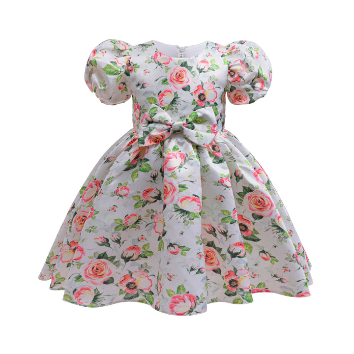 Girls Floral Print Fit & Flare Midi Dress