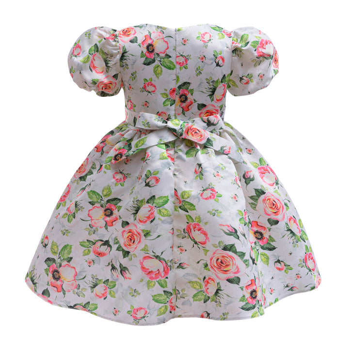 Girls Floral Print Fit & Flare Midi Dress