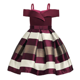 Girls Colourblocked Shoulder Strap Fit & Flare Dress