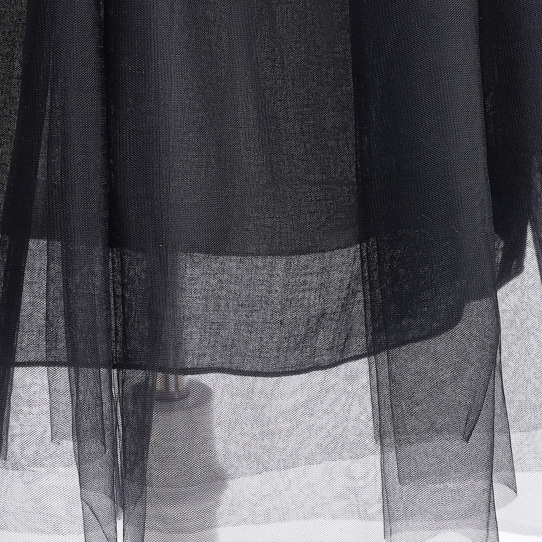 Black Embellished Round Neck Flutter Sleeves Fit & Flare Maxi Dress