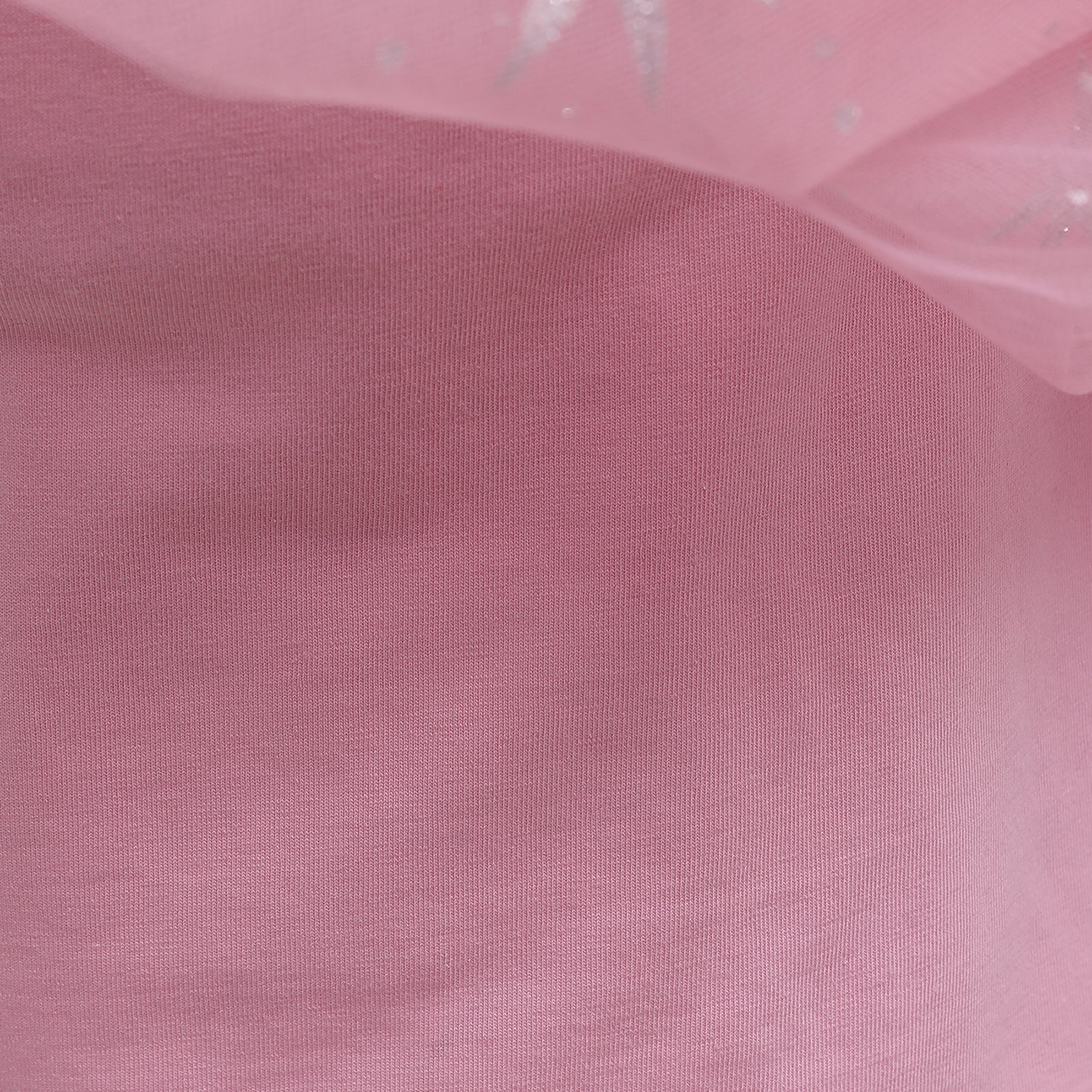 Girls Pink Self Design Ruffles Net A-Line Dress