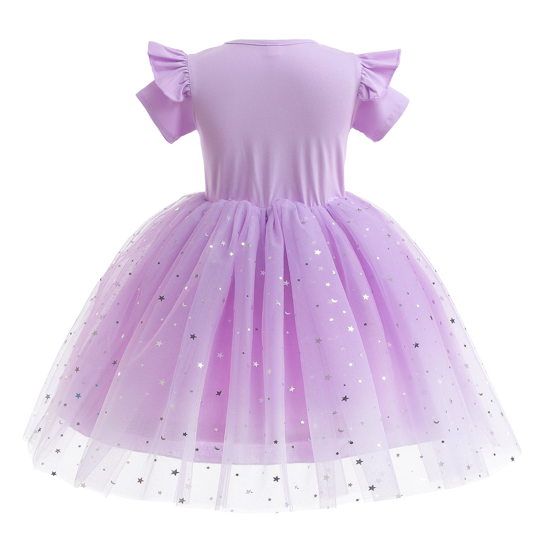 Purple Embellished Printed Flared Fit & Flare Dress