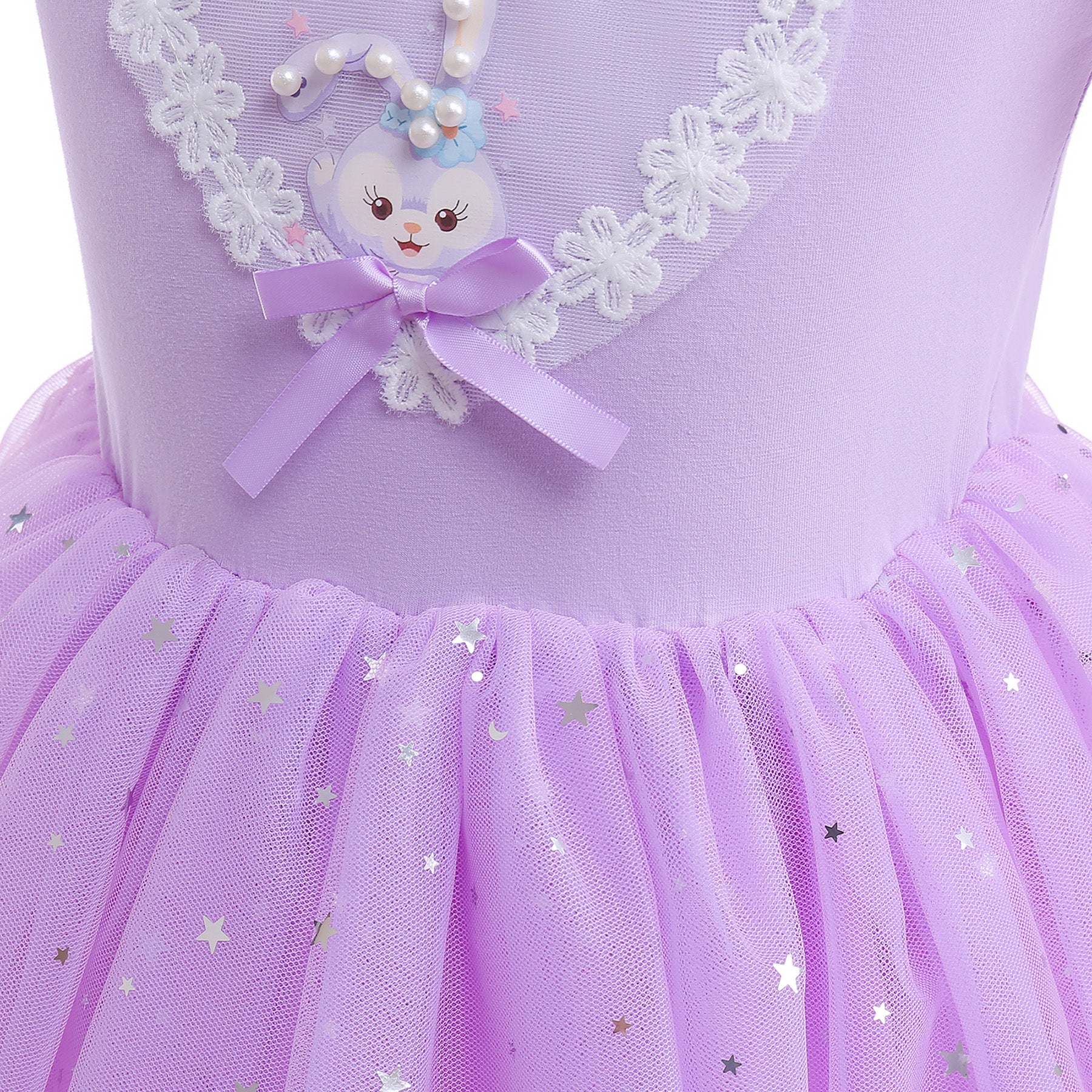 Purple Embellished Printed Flared Fit & Flare Dress