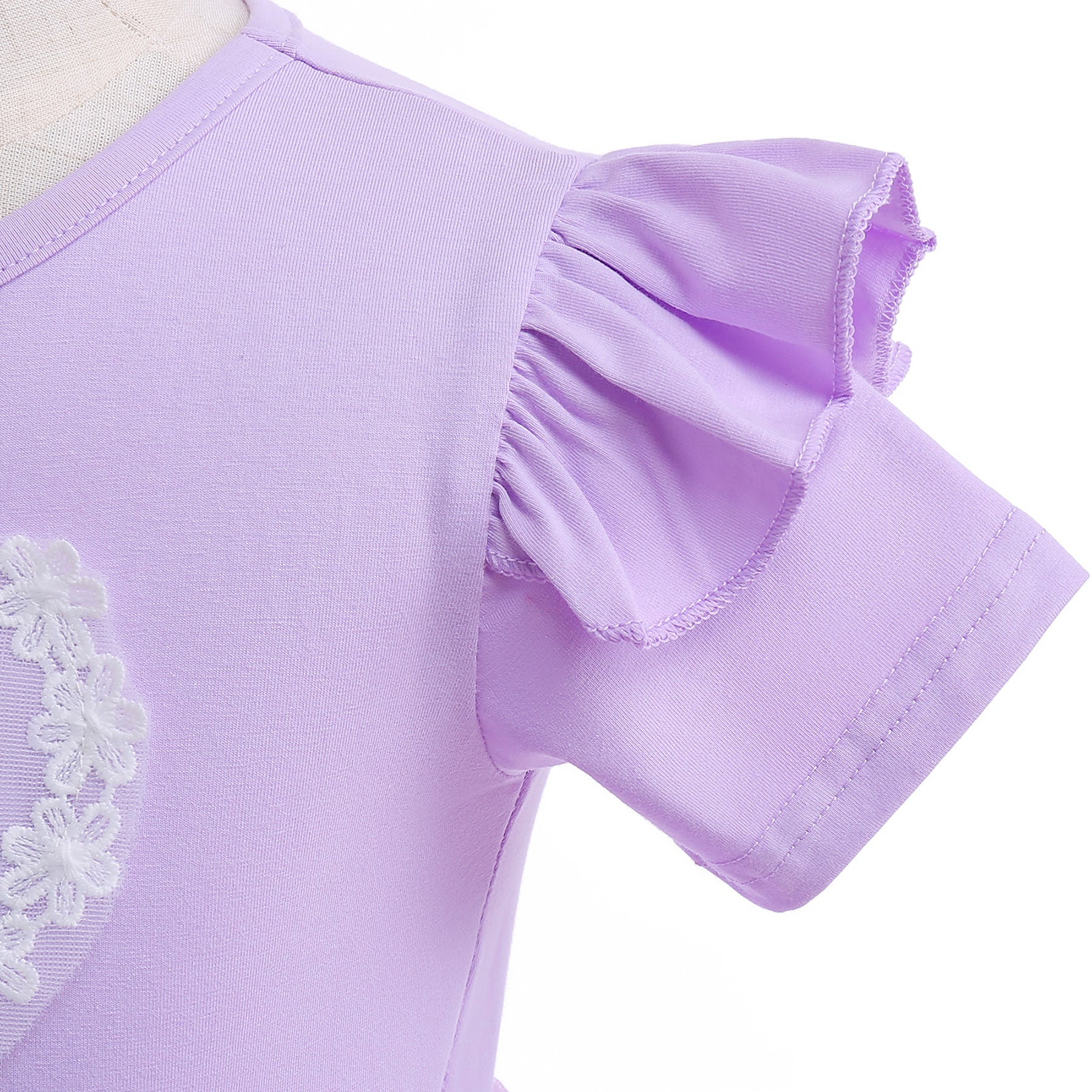 Purple Embellished Printed Flared Fit & Flare Dress