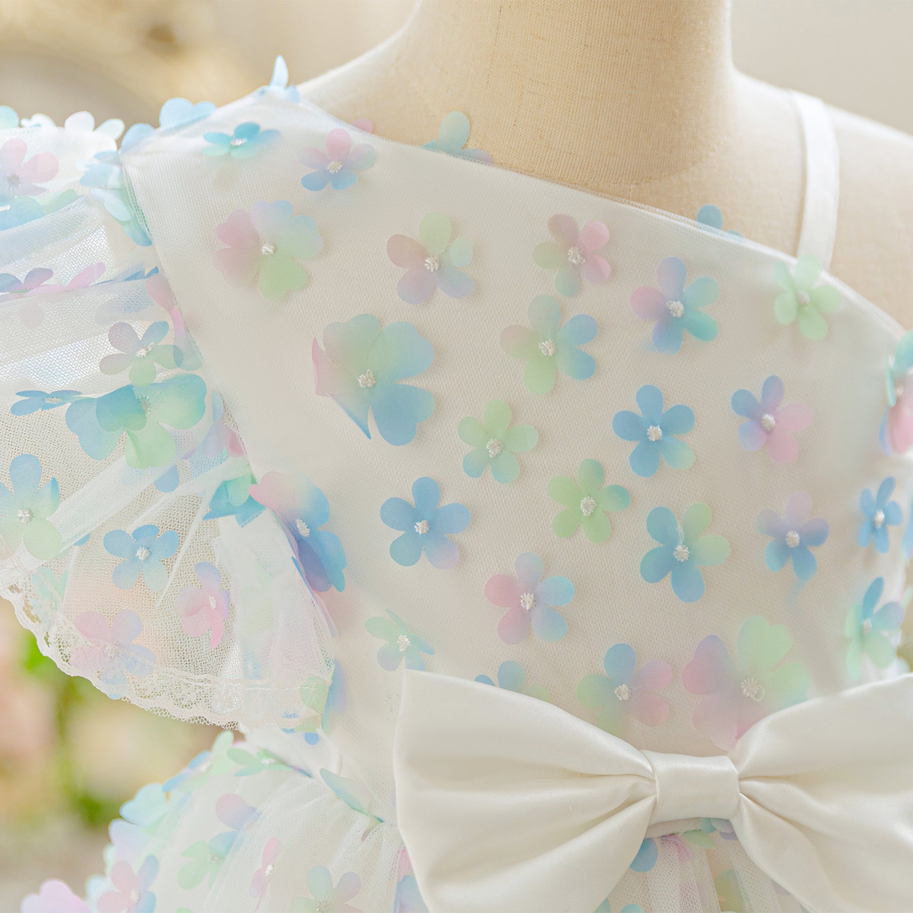 Girls Floral Print Fit & Flare Midi Dress