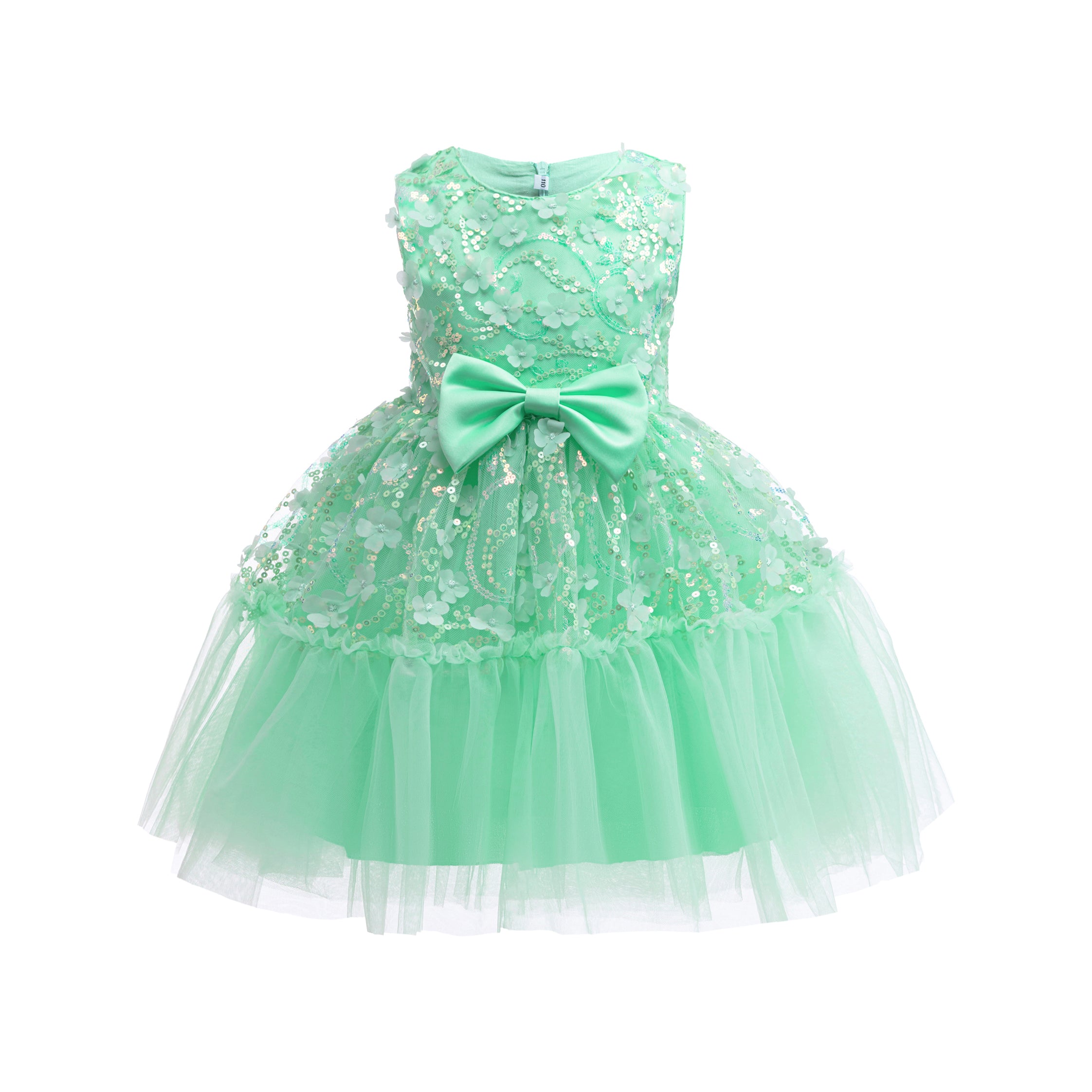 Girls Embellished Bow Fit & Flare Dress