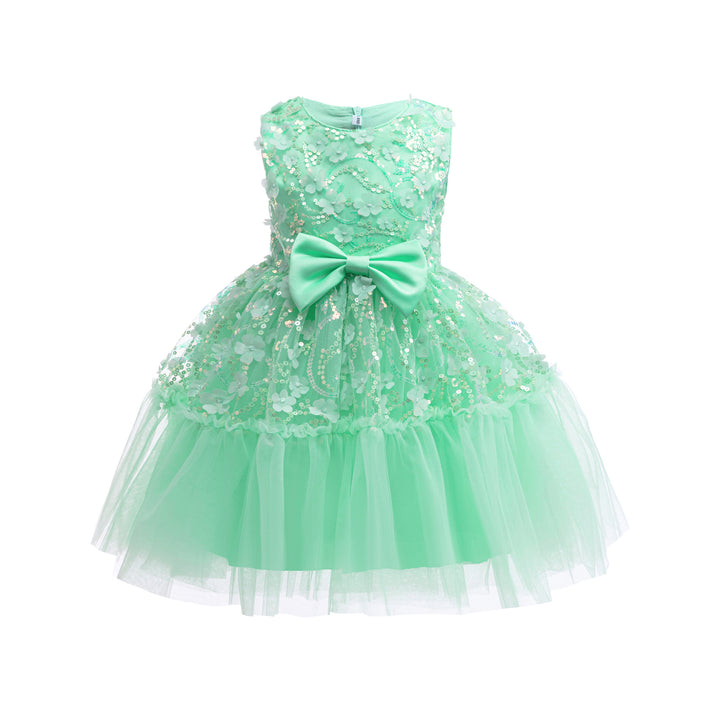 Girls Embellished Bow Fit & Flare Dress