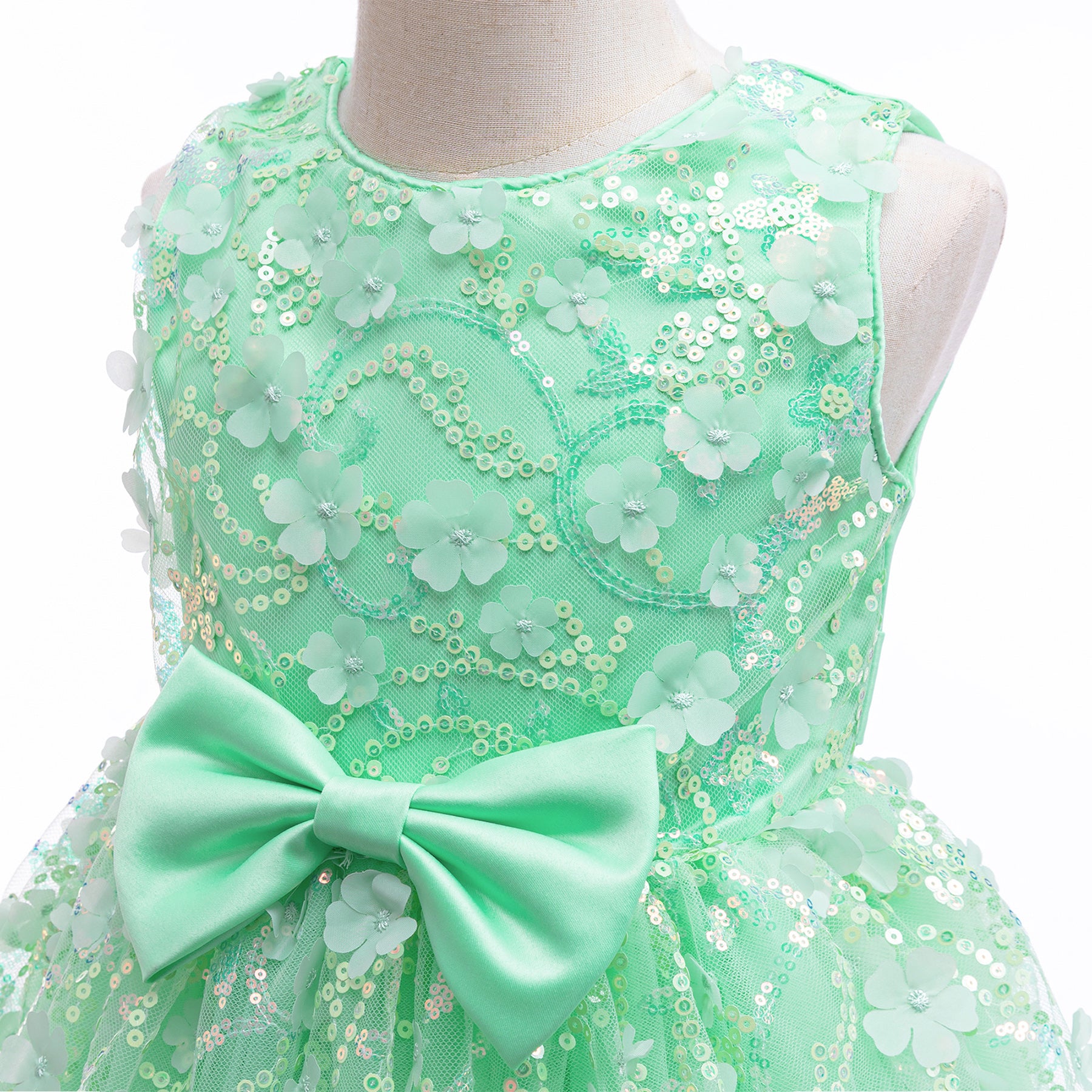Girls Embellished Bow Fit & Flare Dress