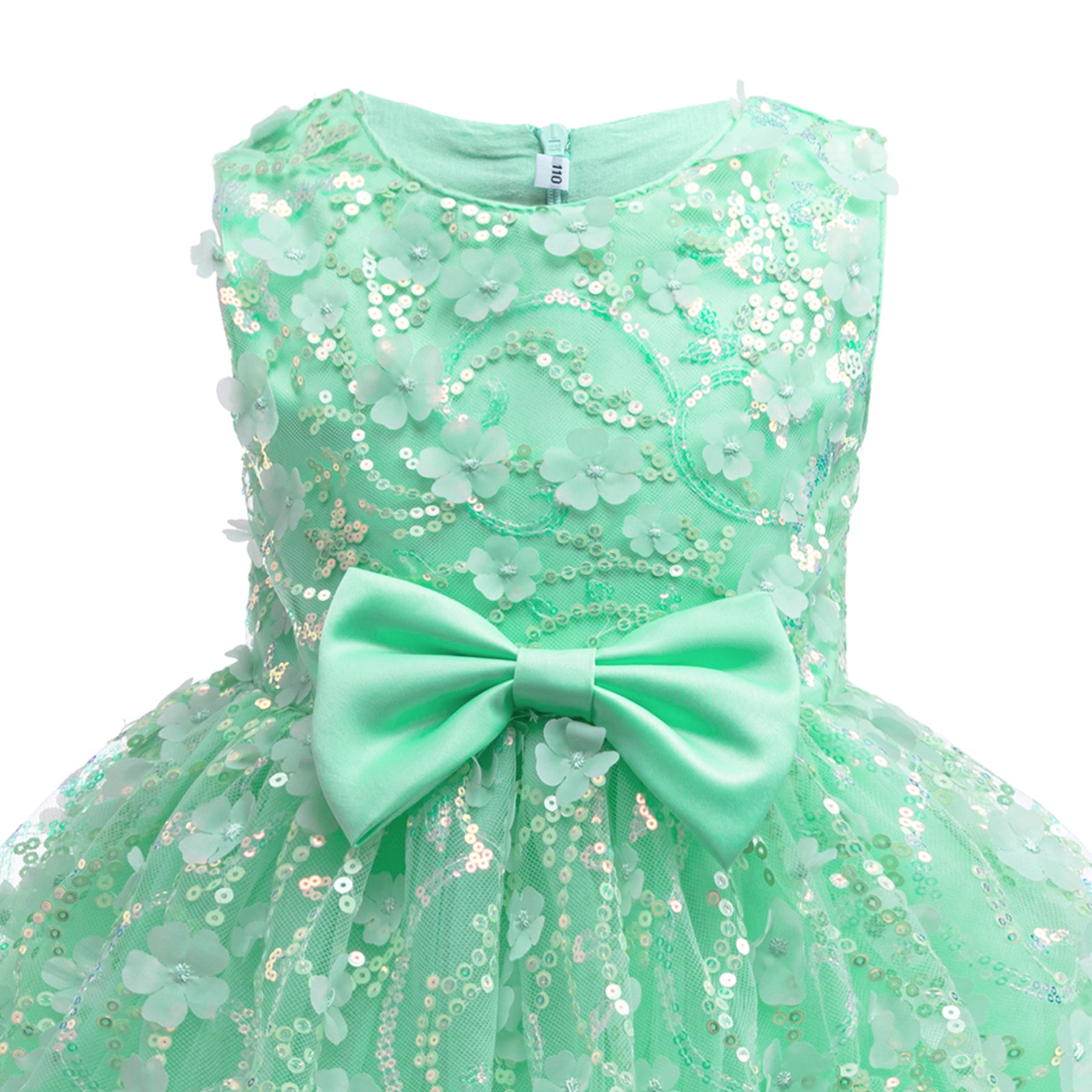 Girls Embellished Bow Fit & Flare Dress